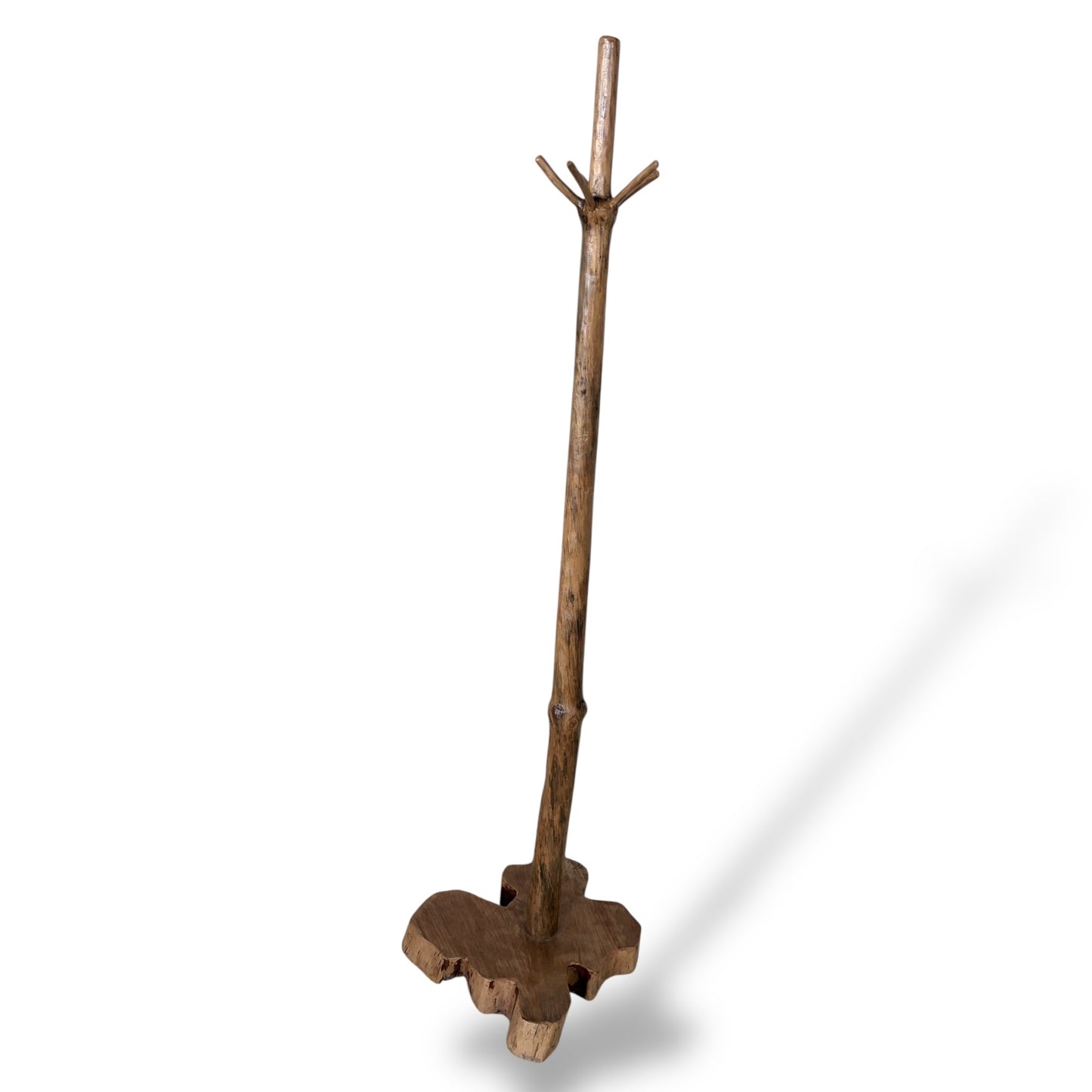 Live Edge Solid Wood Coat Stand – Rustic Tree Trunk Design