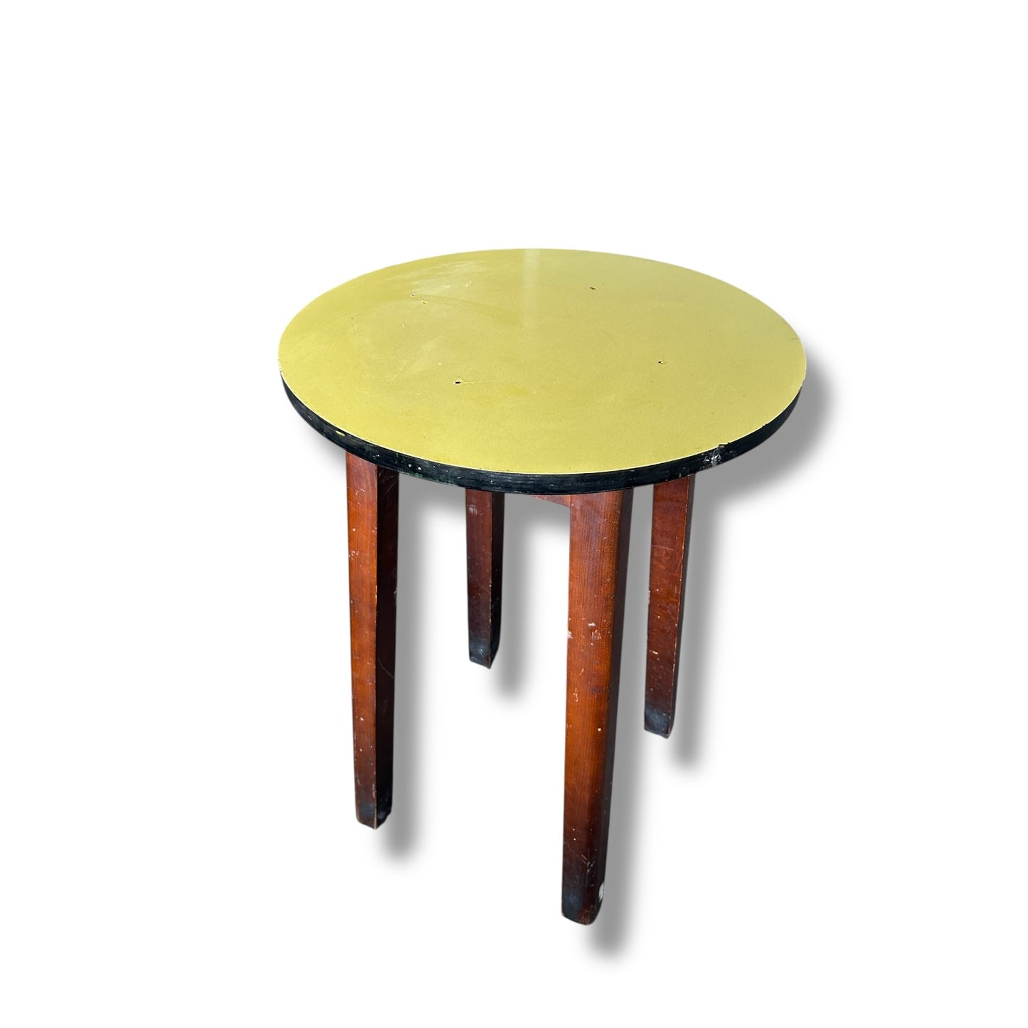 Mid Century Modern Yellow Formica Bar Stool Table