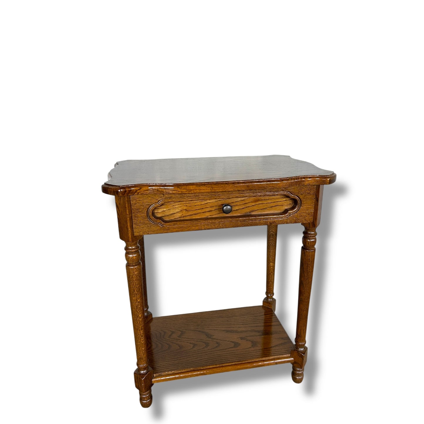 Antique Oak Arts & Crafts Bedside Table – Solid Wood Side Cabinet with Timeless Character