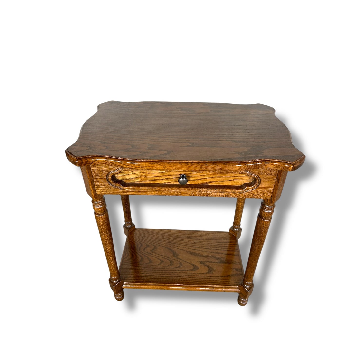 Antique Oak Arts & Crafts Bedside Table – Solid Wood Side Cabinet with Timeless Character