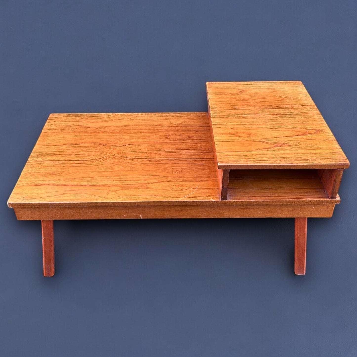 Mid Century Danish Teak Wood Telephone Table