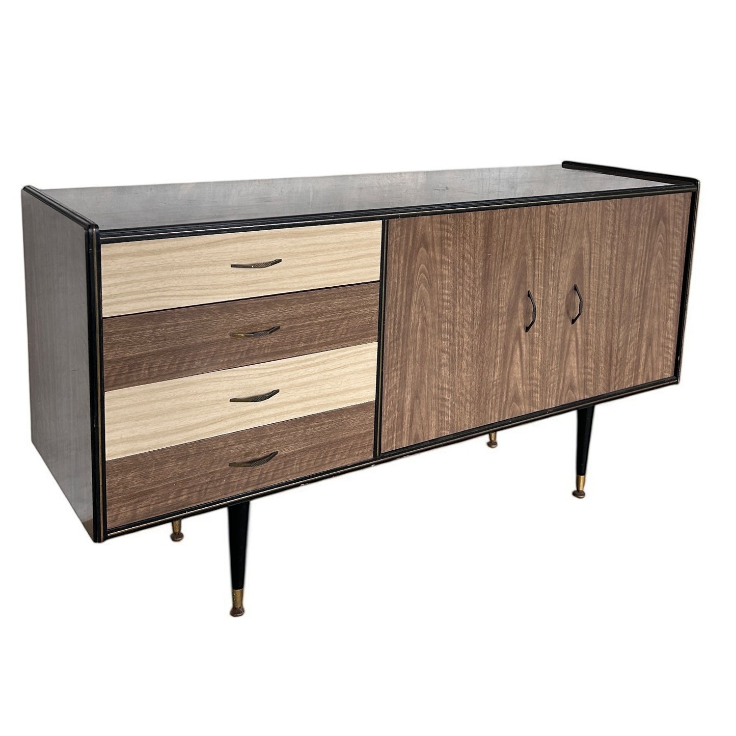 Mid Century Modern Formica Melamine Sideboard Drawers