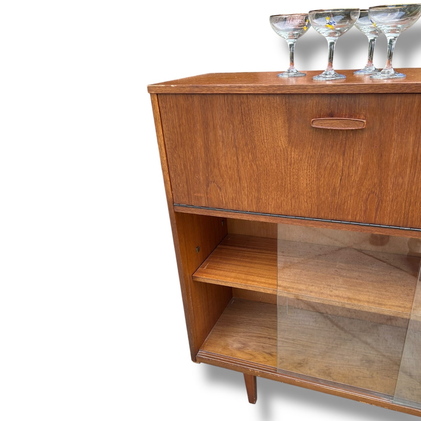 Vintage Mid Century Teak Avalon Bureau Bookcase