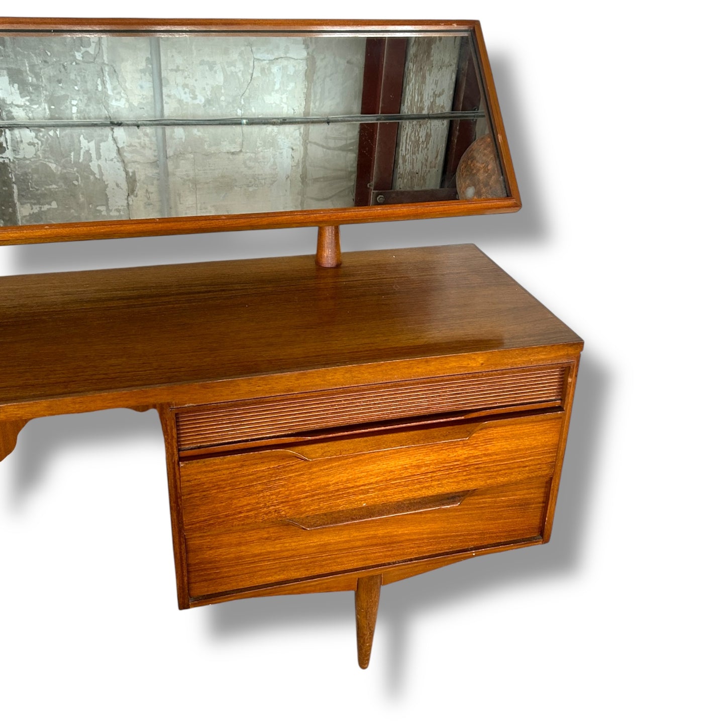 White & Newton Mid-Century Dressing Table with Mirror | Vintage Teak Vanity