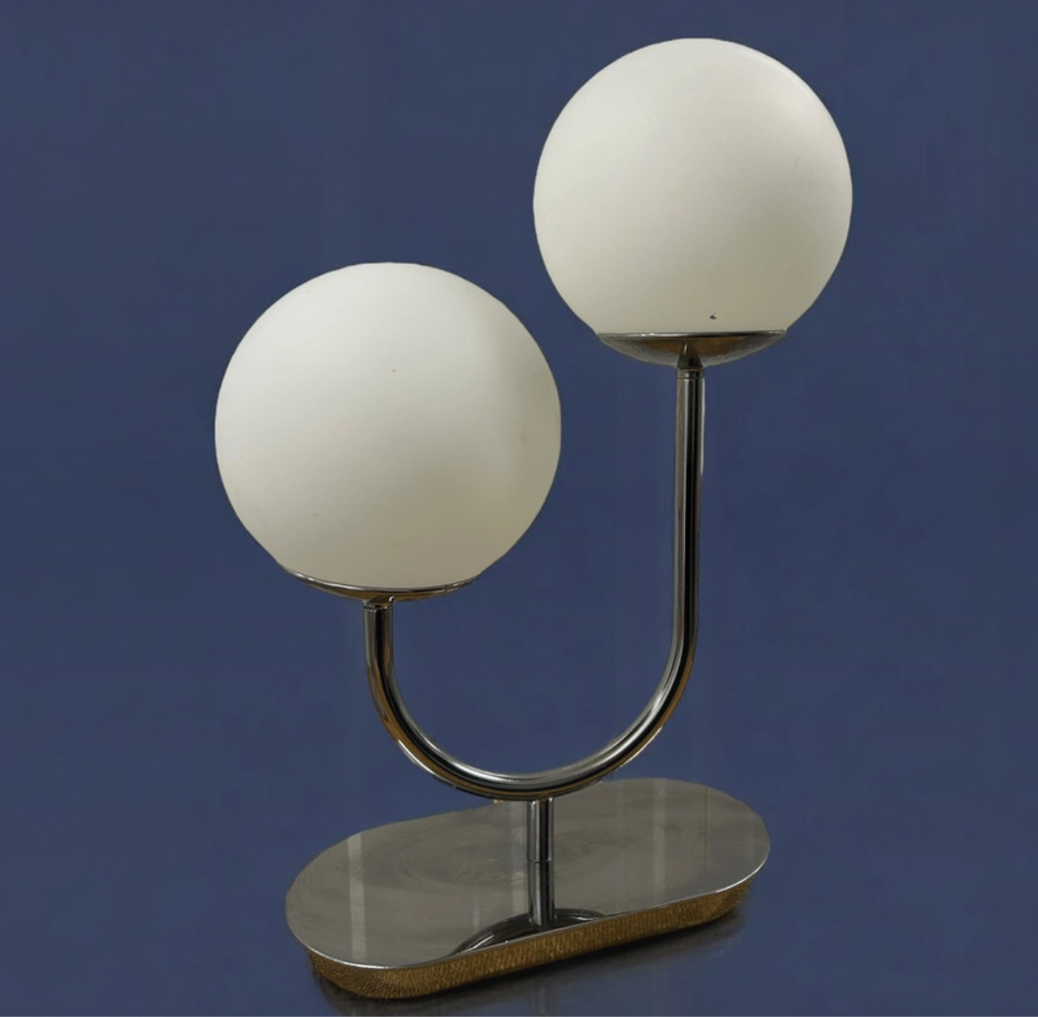 Vintage Chrome and Globe Table Lamp