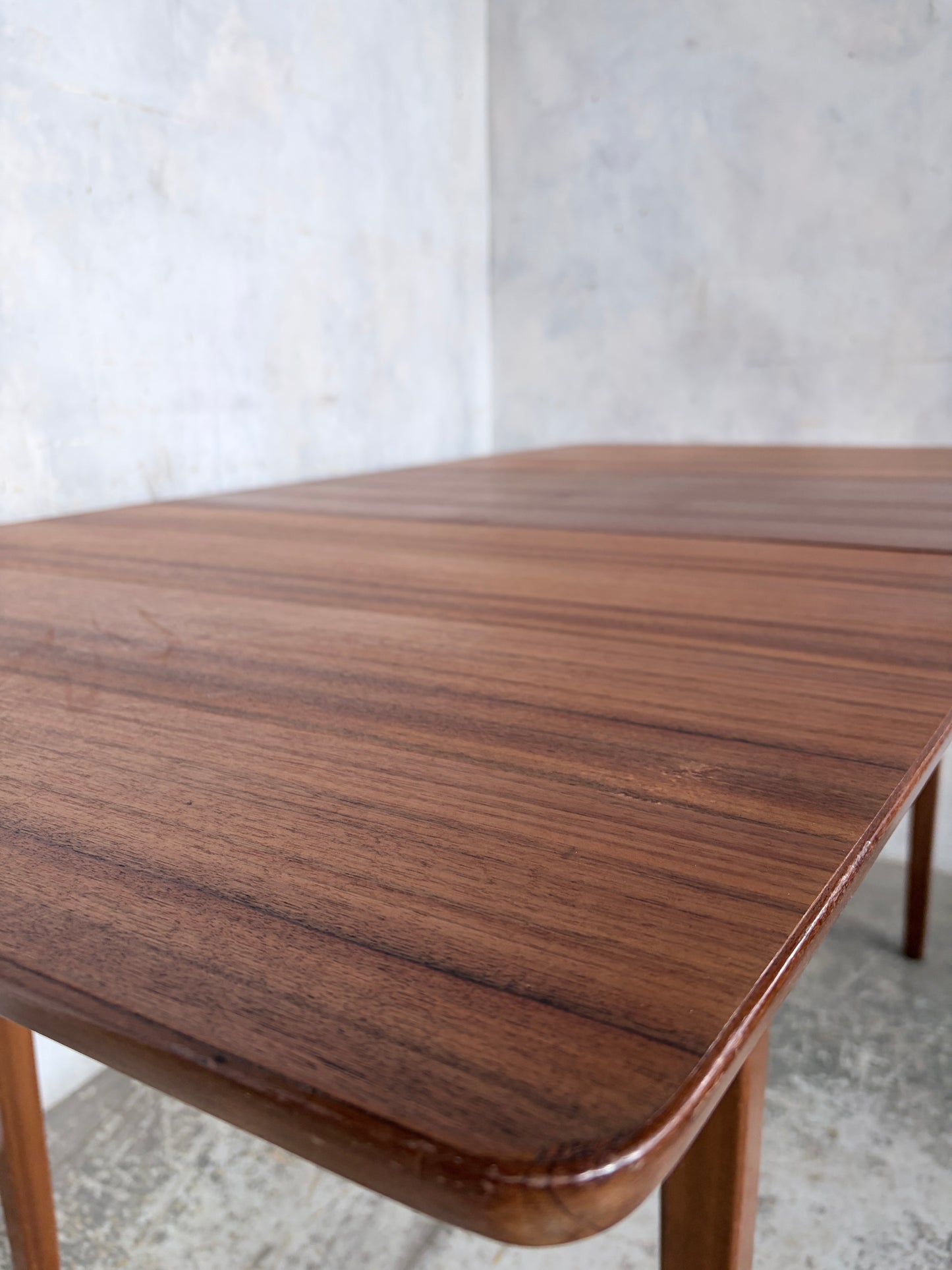 Mid Century Teak and Walnut Extending Dining Table by McIntosh
