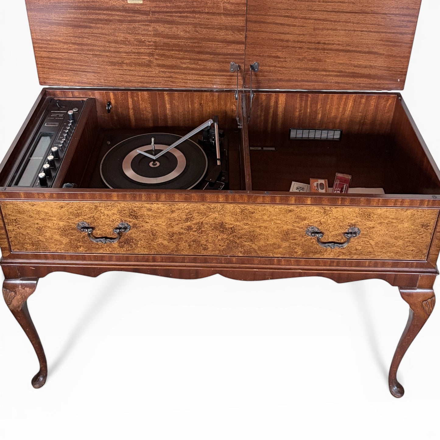 Vintage Dynatron Walnut Radiogram with Matching Stereo Speakers