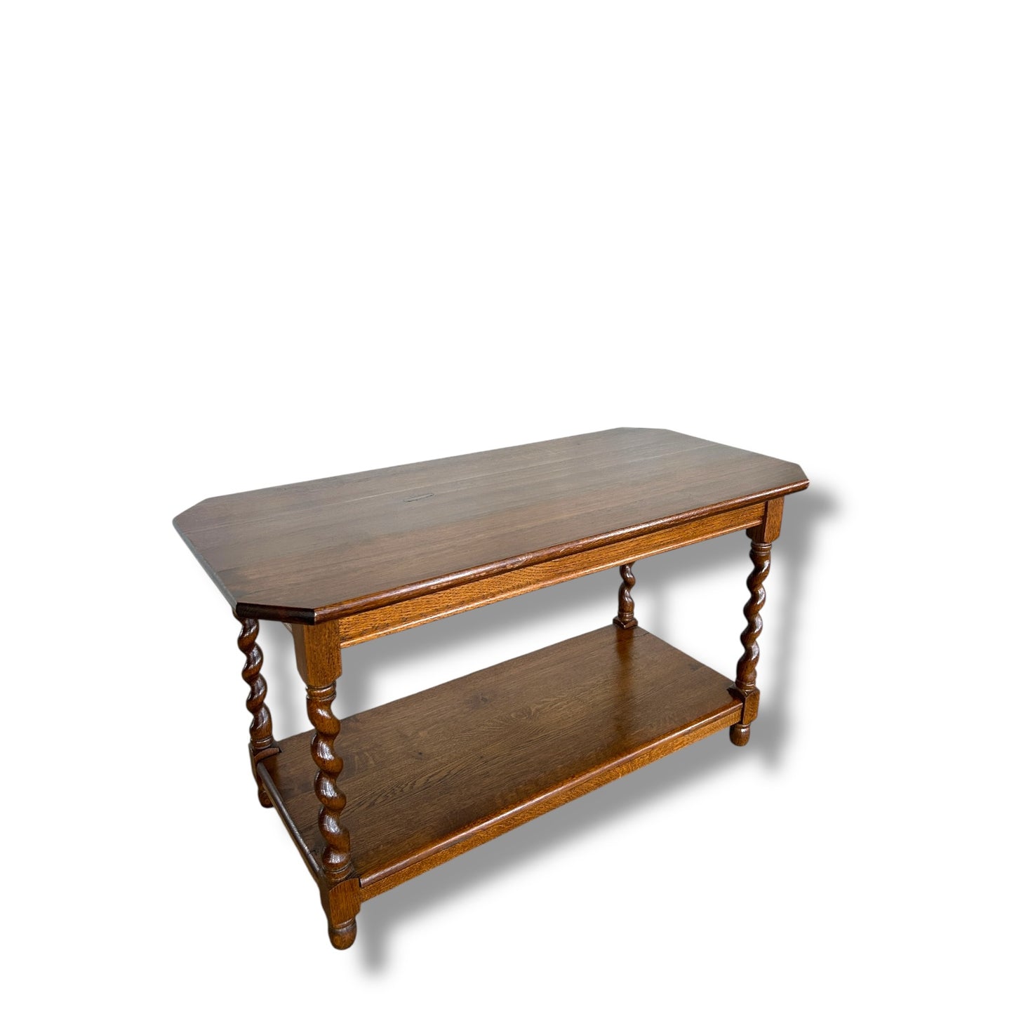 Vintage Oak Barley Twist Coffee Table – Antique English Charm with Rustic Character