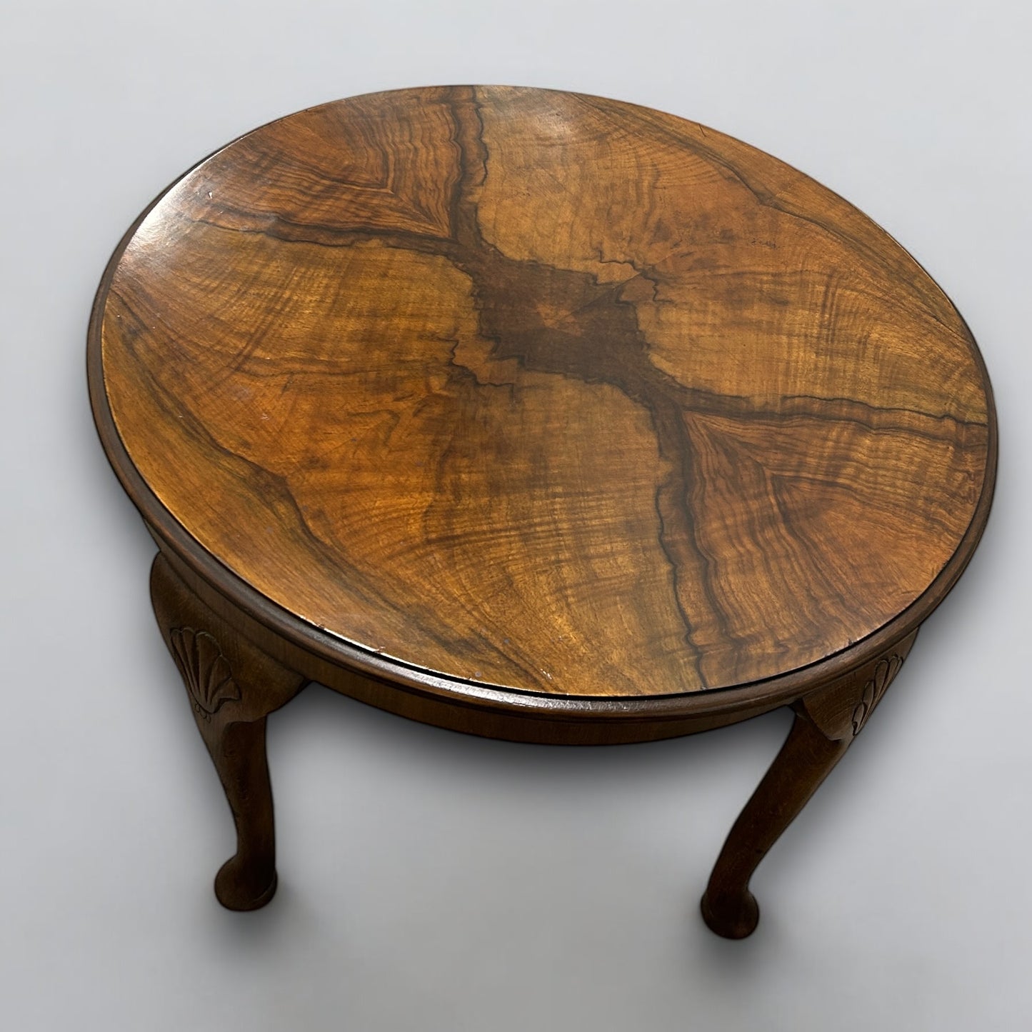Mid Century Rounded Walnut Coffee Table