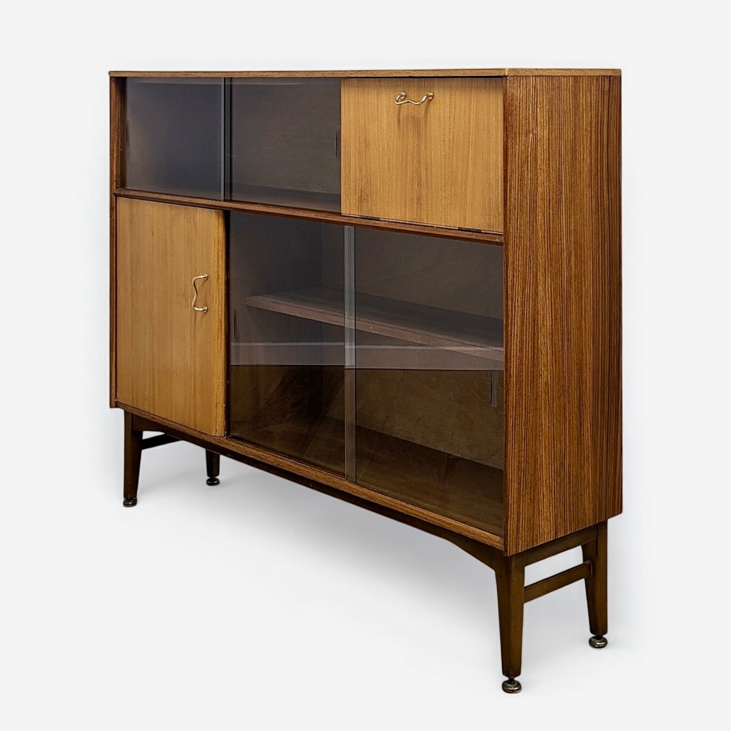 Mid Century Nathan Teak Cabinet Bookcase