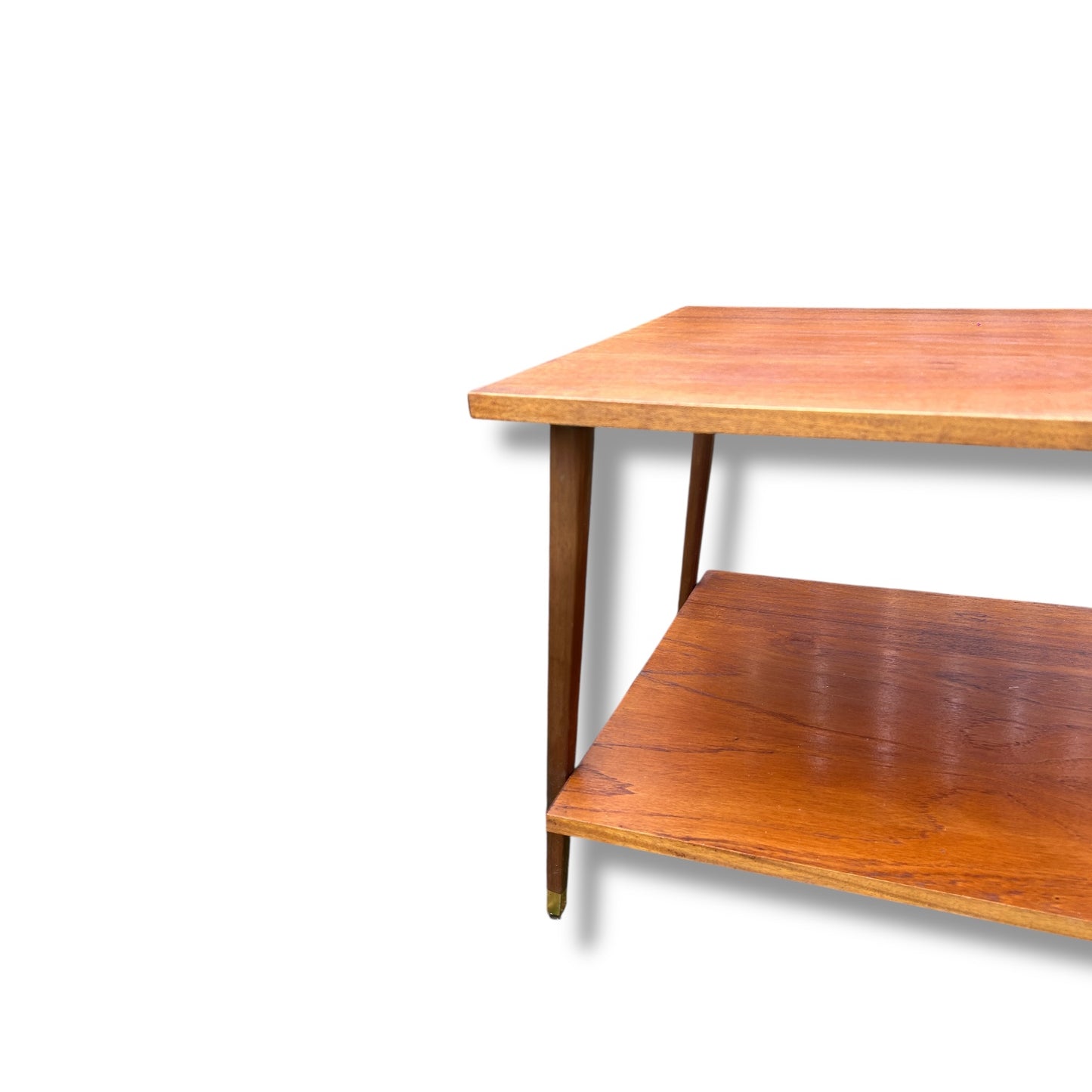 Mid Century Teak Two Tier Side Table