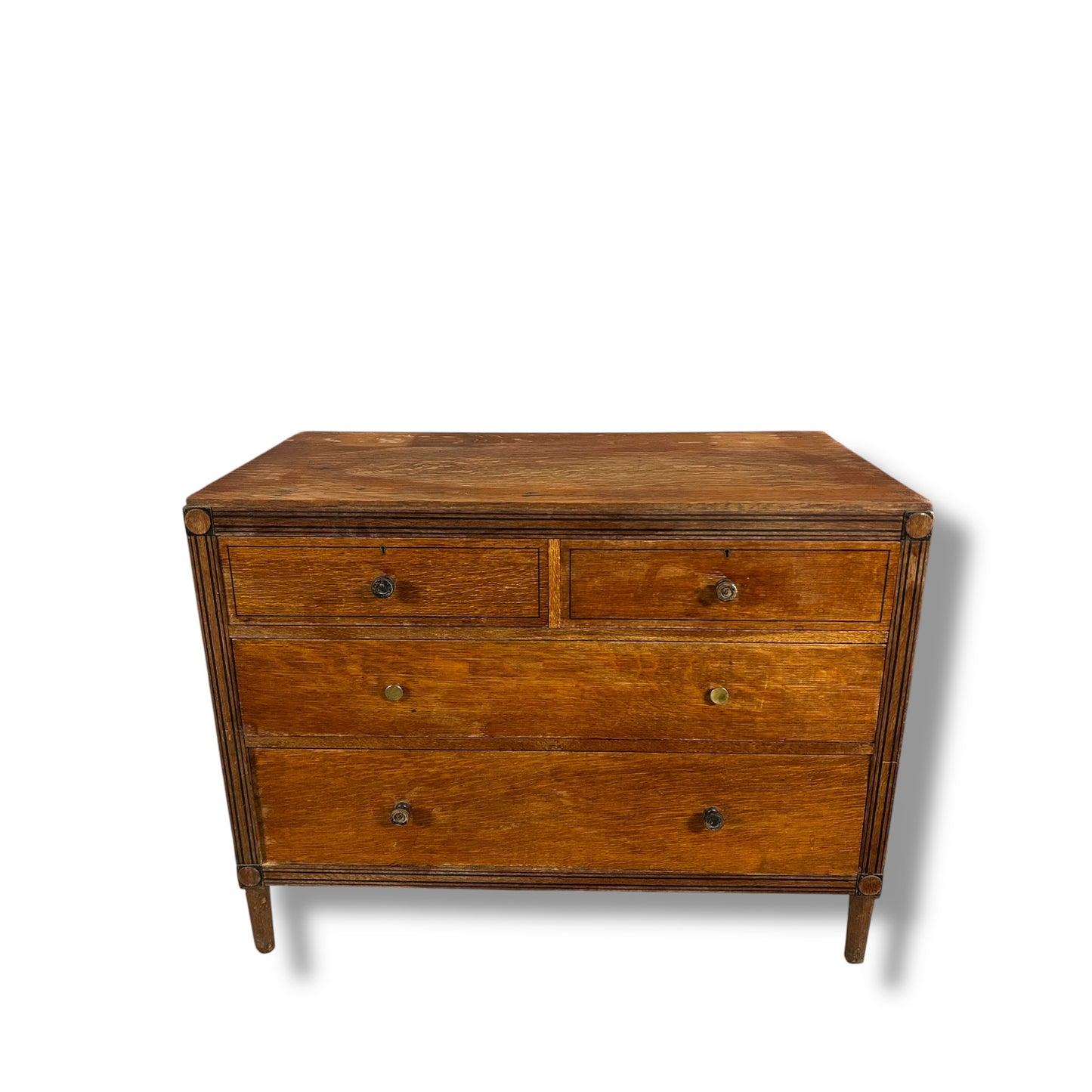 Art Deco Chest of Drawers – Vintage Tallboy Dresser Oak Wood