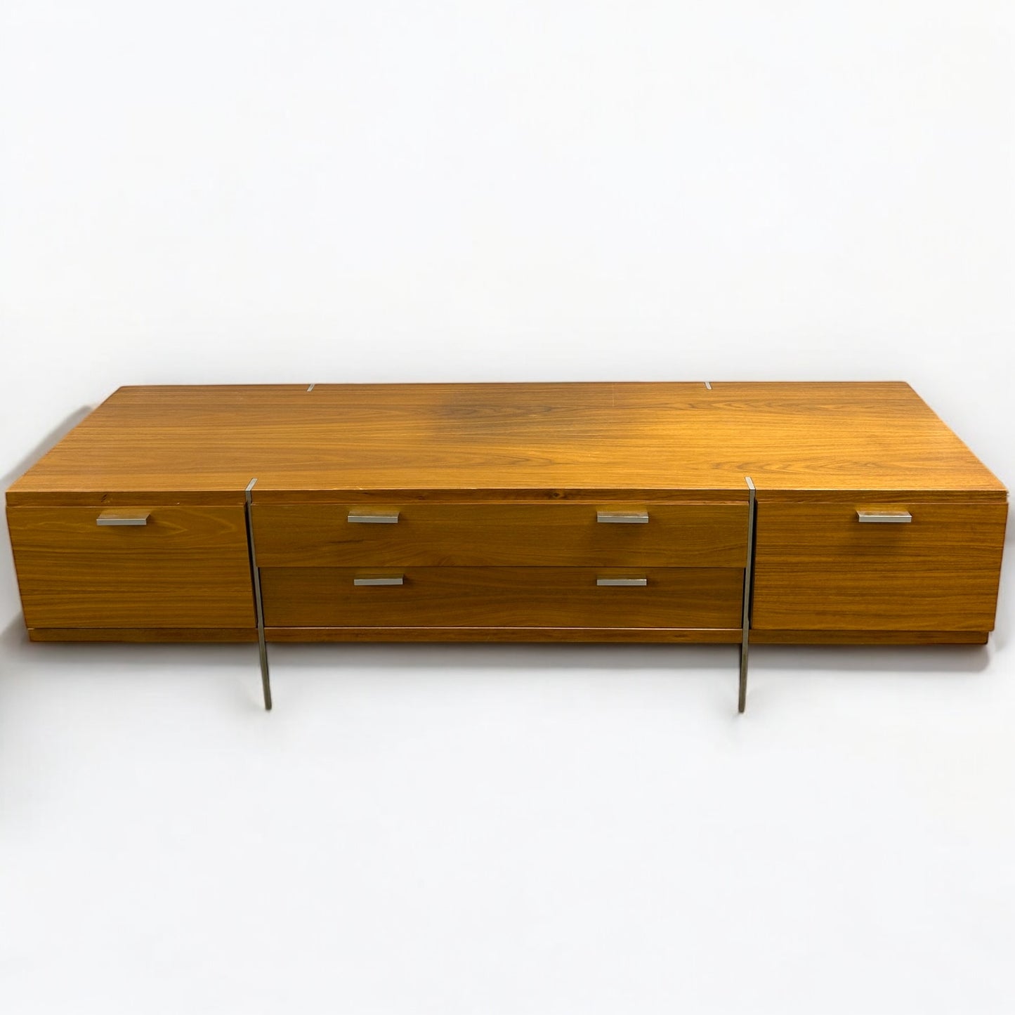 Mid Century Walnut and Chrome Sideboard