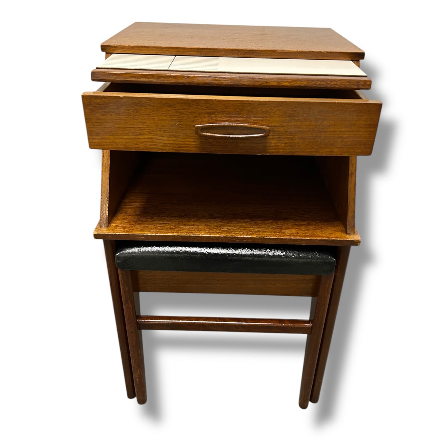 Mid Century Teak Chippy Heath Telephone Table