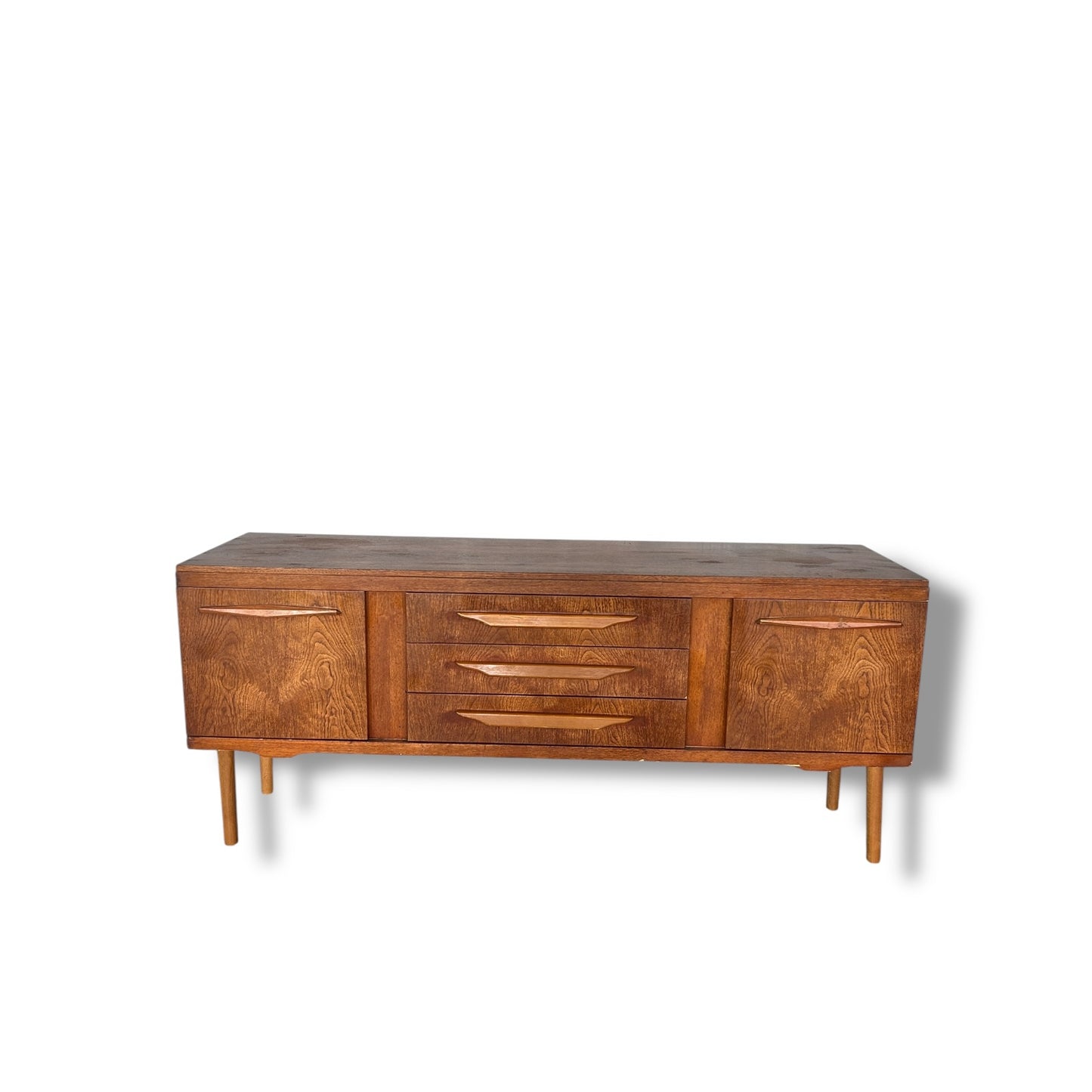 Mid Century Modern Teak Sideboard – Elliot’s of Newbury Credenza | Vintage MCM Storage Cabinet | Retro Danish Style Furniture