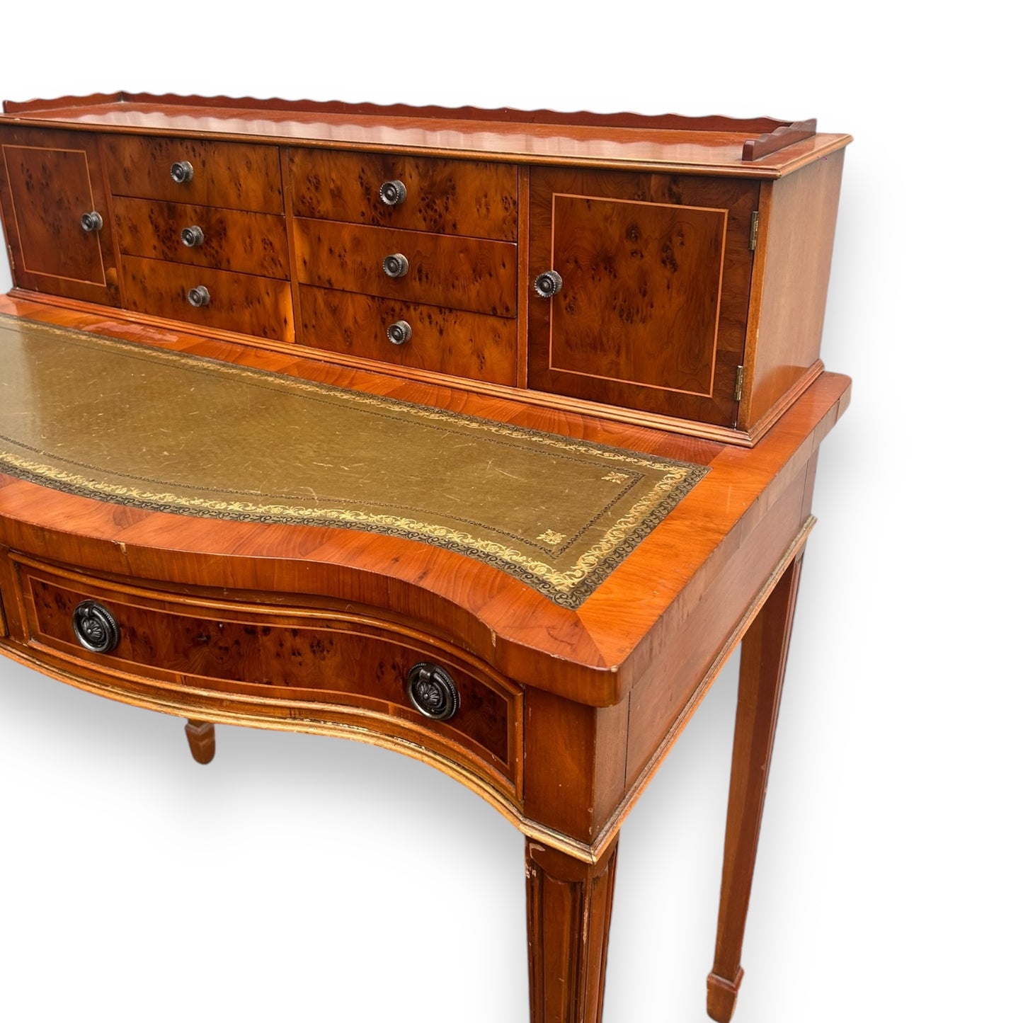 Mid century Jaycee furniture burr wood writing desk