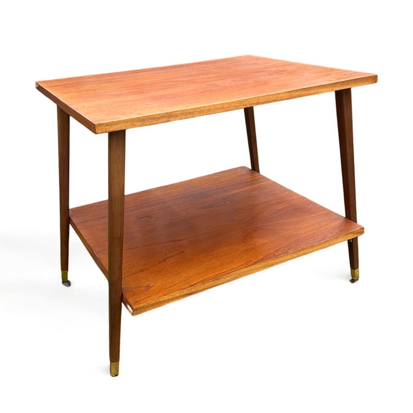 Mid Century Teak Two Tier Side Table
