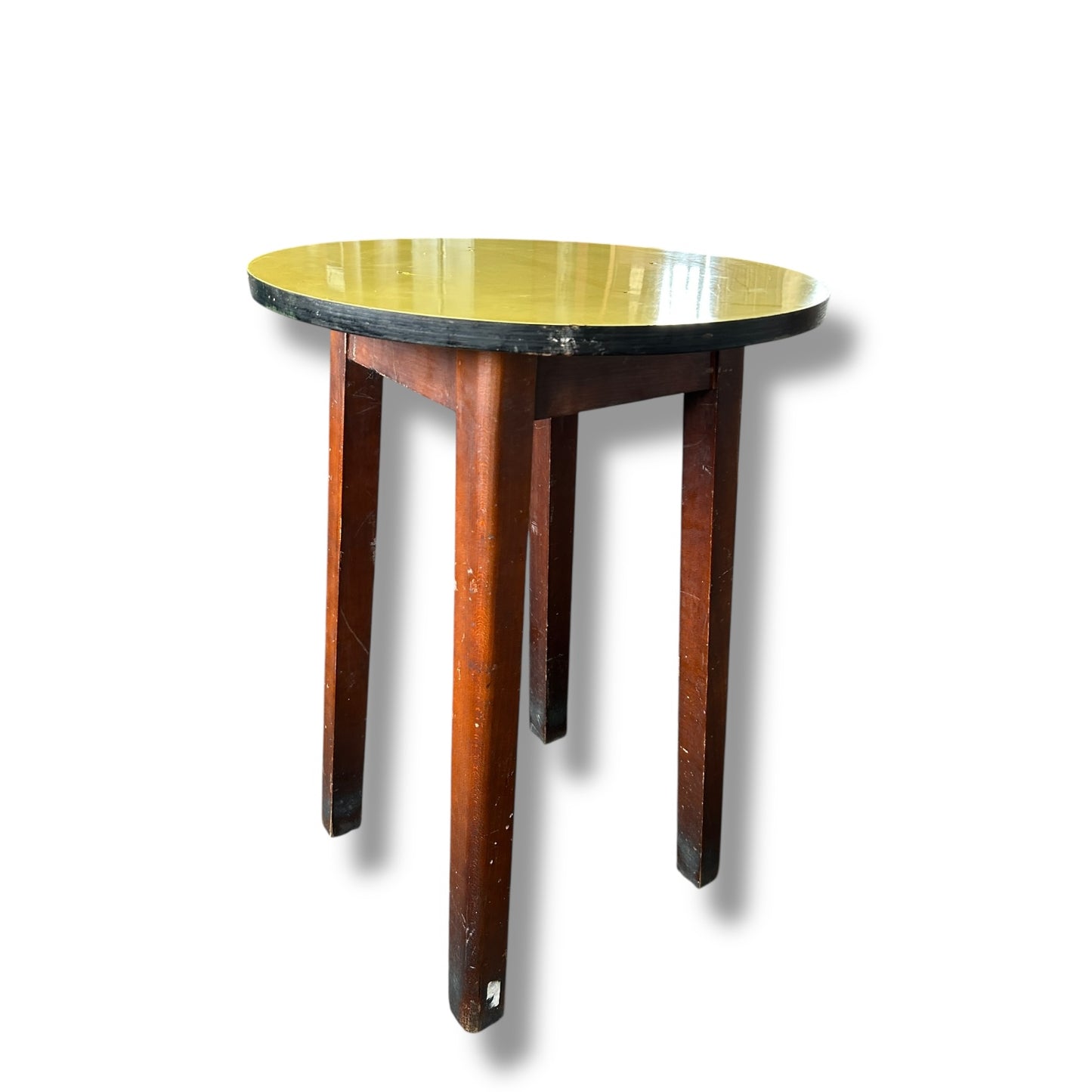 Mid Century Modern Yellow Formica Bar Stool Table