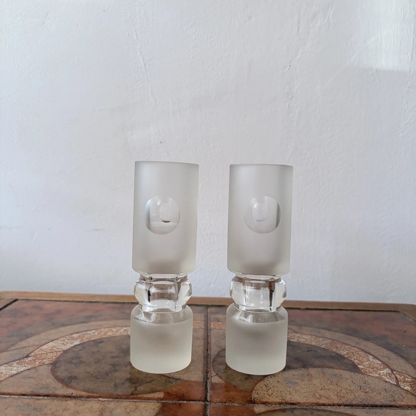 Pair of Polish frosted glass sculptural vases – view 6