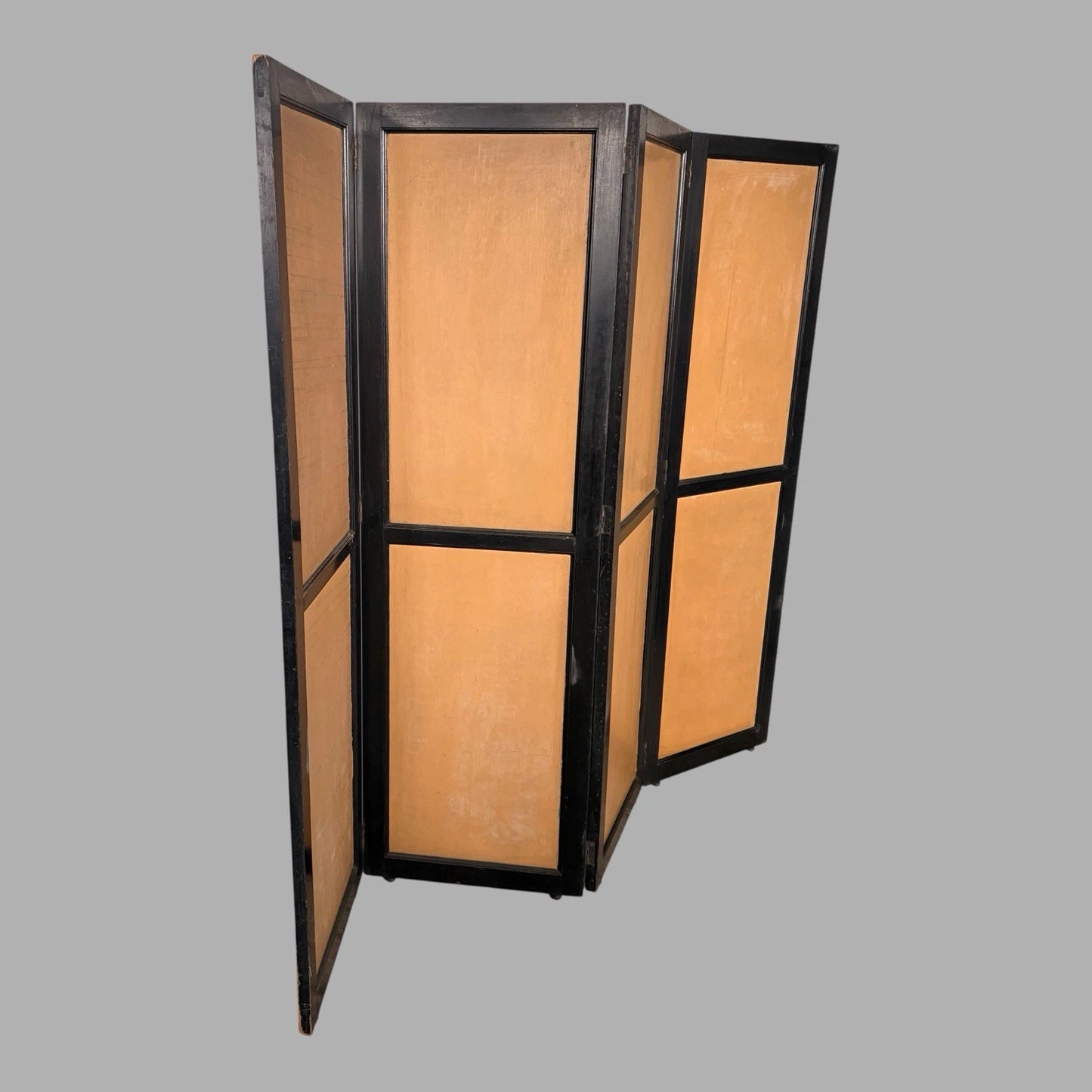 Antique Chinese Four-Panel Folding Room Divider – Black & Gold - view 6