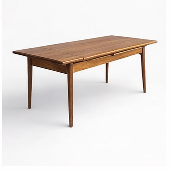 Vintage Danish Mid Century Draw Leaf Extending Dining Table