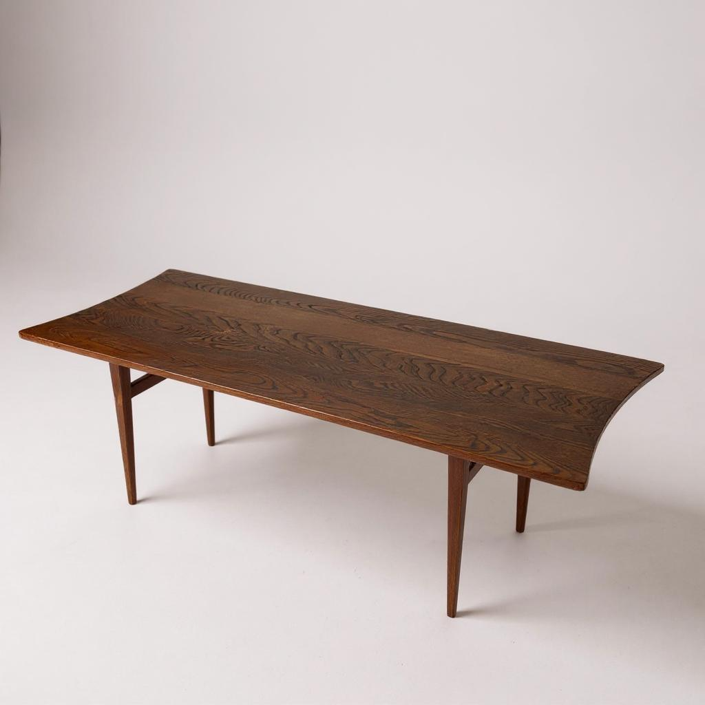 Mid Century Modern Teak Surfboard Coffee Table