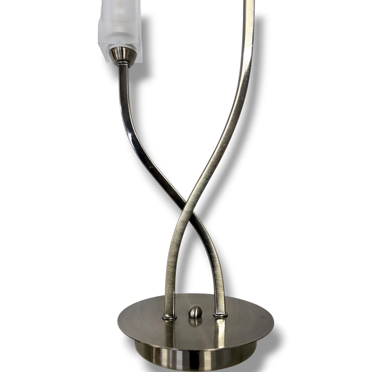 Vintage Table Lamp – Twin Arm Lamp with Frosted Glass Shades | Brass Effect Light