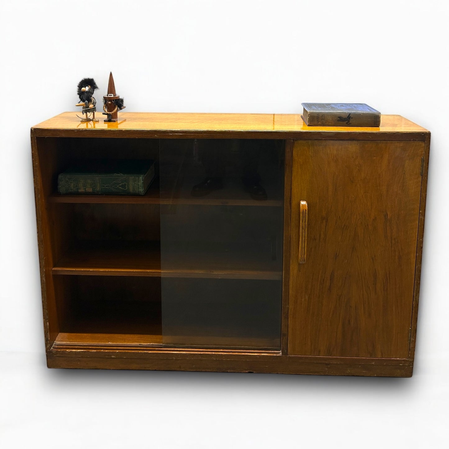 Vintage 1940s CC41 Wood Bookcase Cabinet