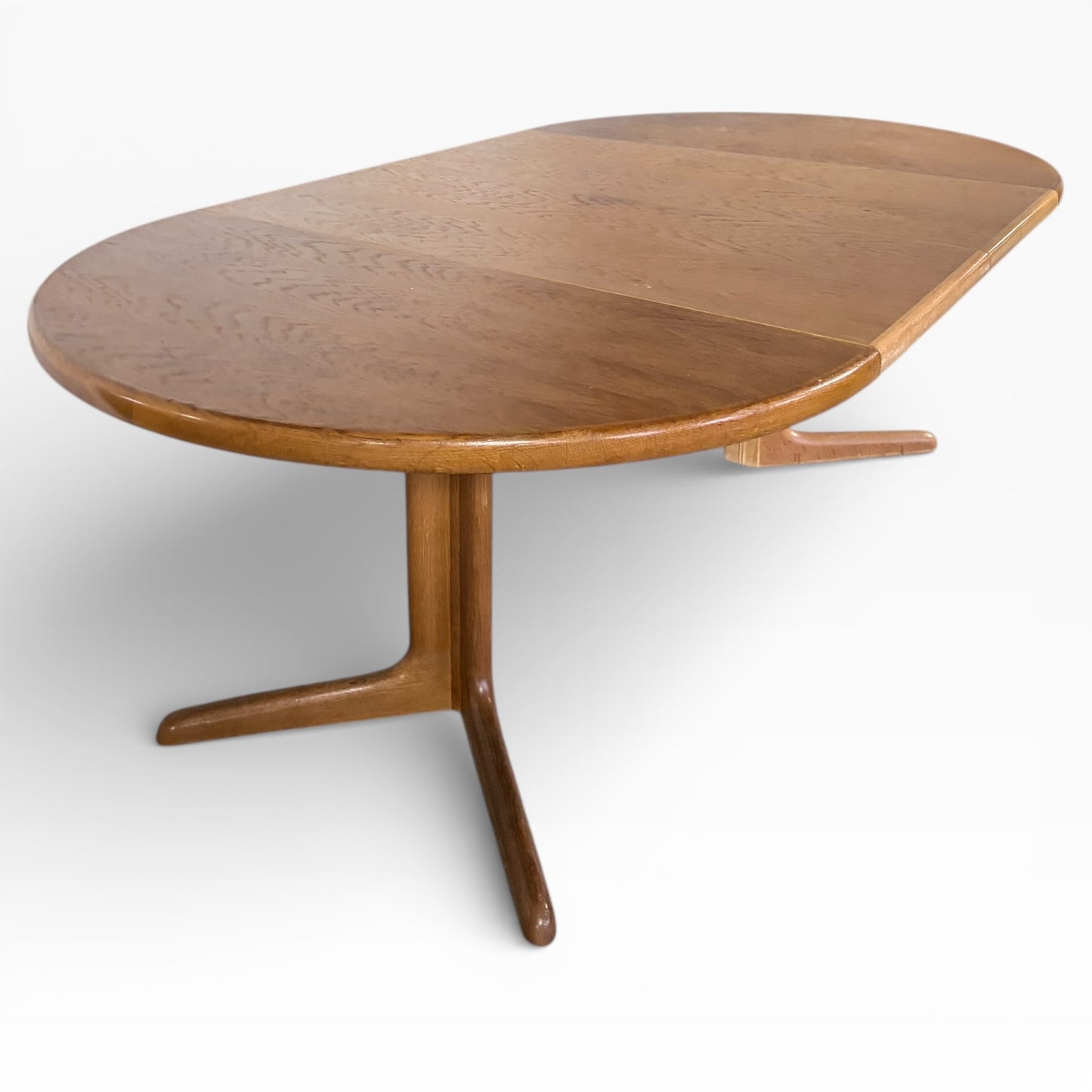 Mid Century Dining Table - Round Extending Vintage Teak With Pedestal Base — view 6