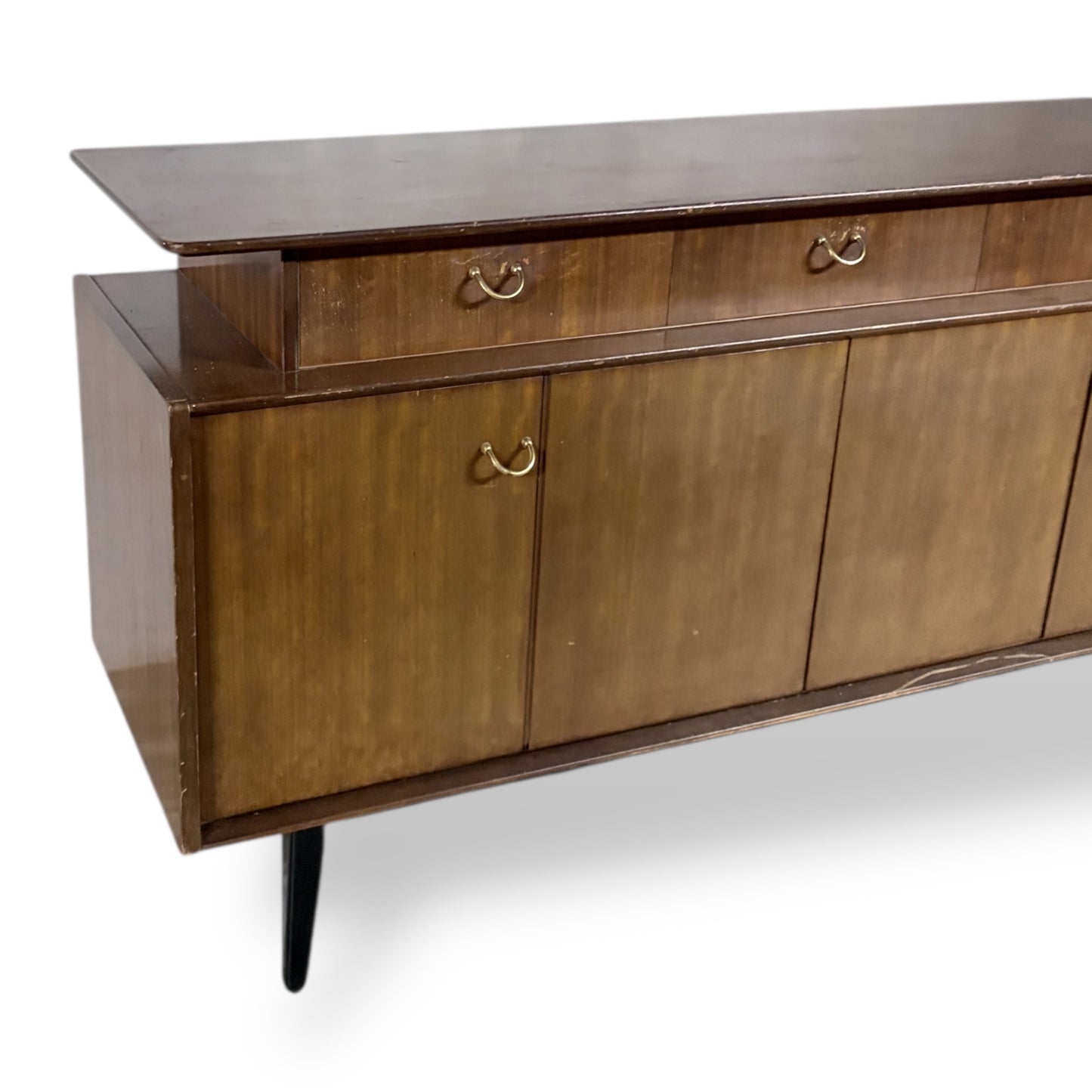 G Plan Sideboard | Mid Century Teak Wood Sideboard With Brass Handles & Storage