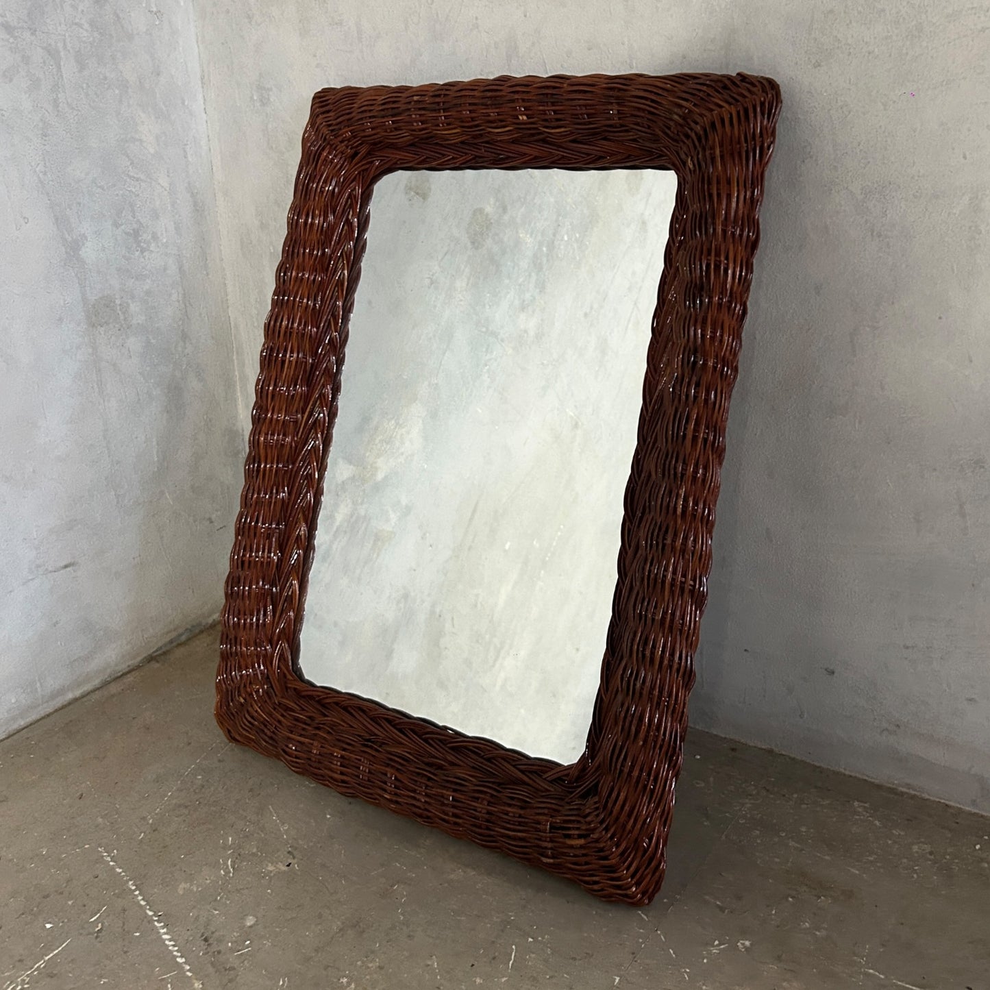 Mid Century Rattan Mirror