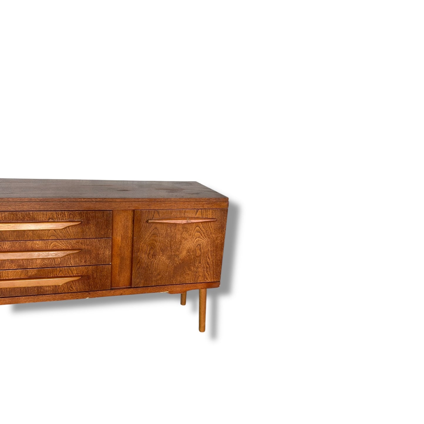 Mid Century Modern Teak Sideboard – Elliot’s of Newbury Credenza | Vintage MCM Storage Cabinet | Retro Danish Style Furniture