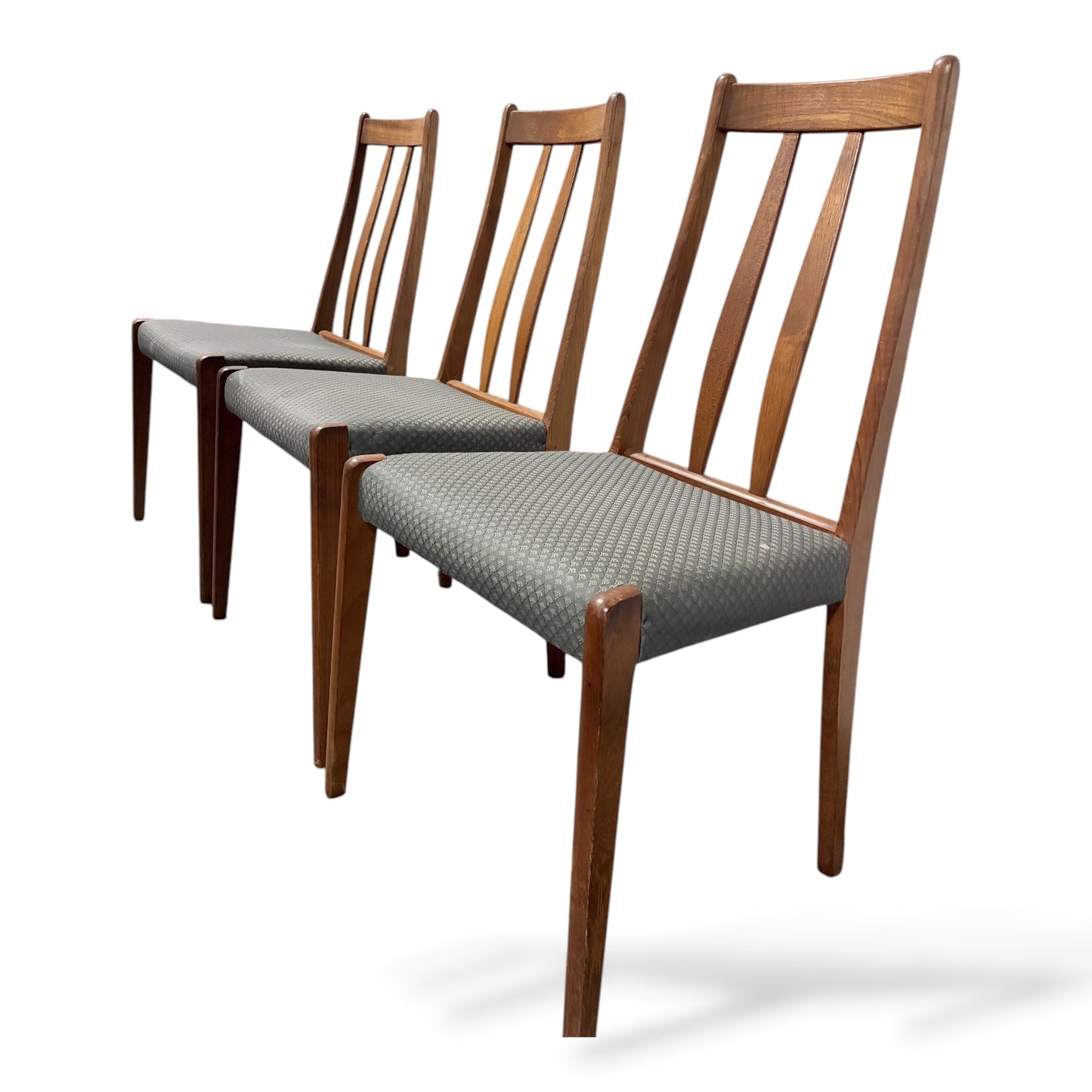 Set of 3 Danish Teak Dining Chairs by Drylund | Mid Century Modern Dining Chairs