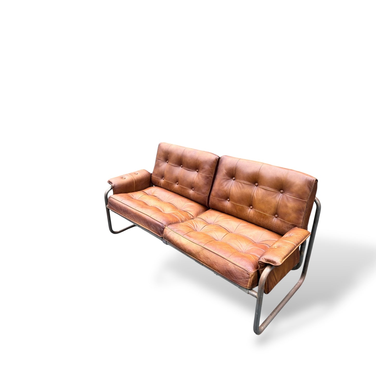 Vintage IKEA “Borkum” Leather Sofa – Pair By Johan Häggström — view 4