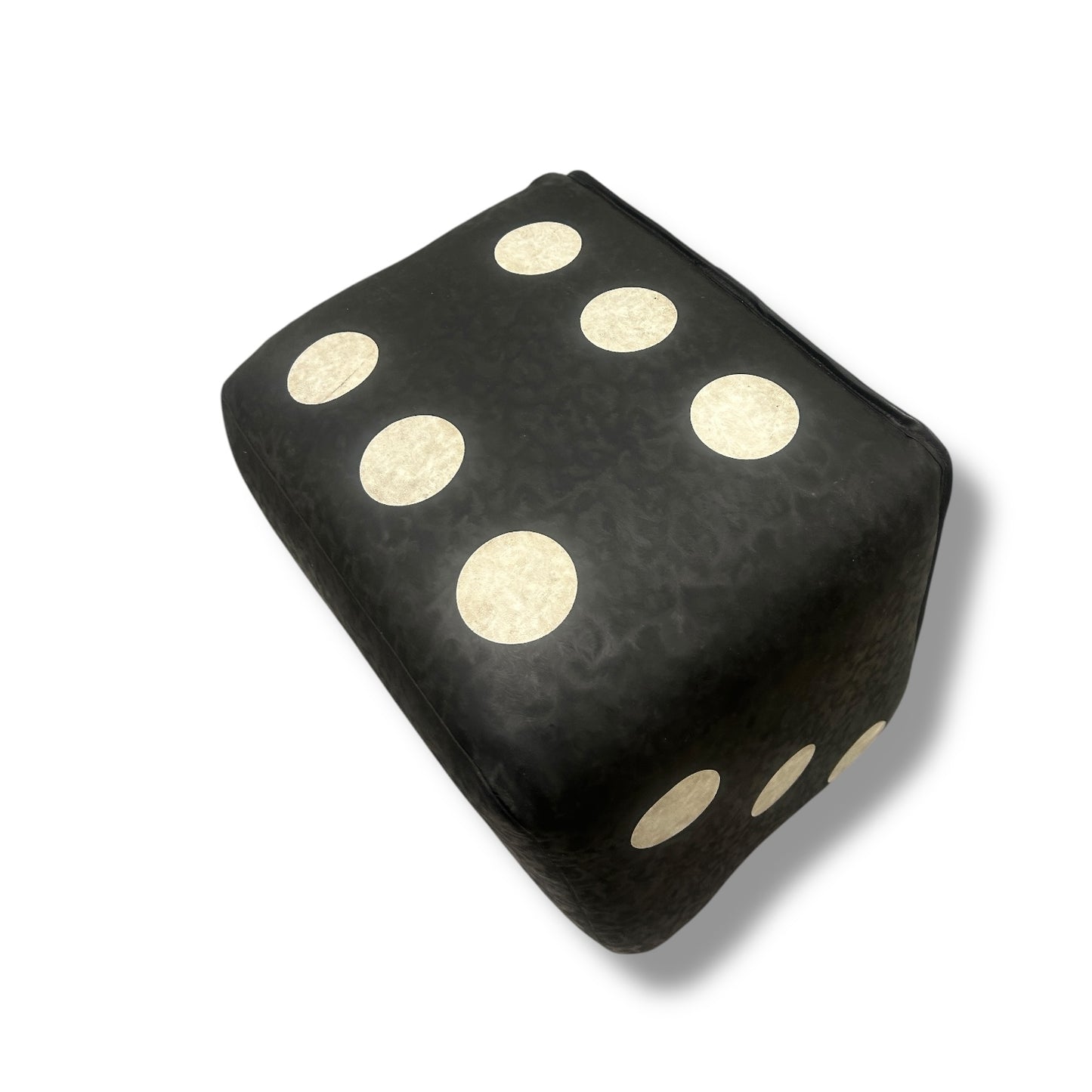 Mid century leather dice pouffe stool