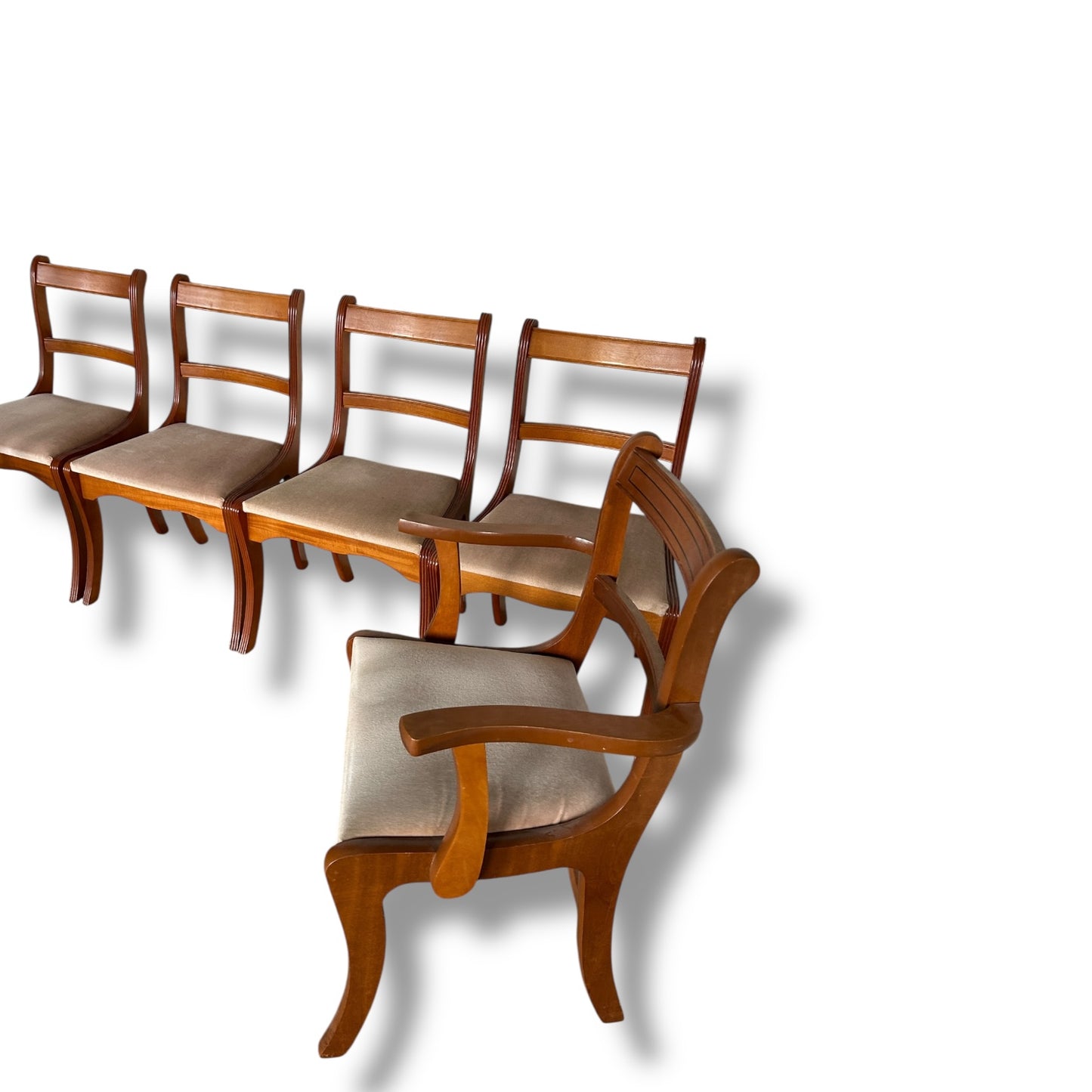 Mid Century Modern English Set of Six Dining Chairs