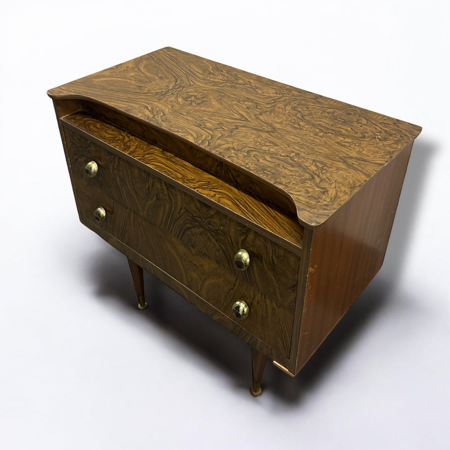 Mid Century Formica Chest of Drawers Bedside Table