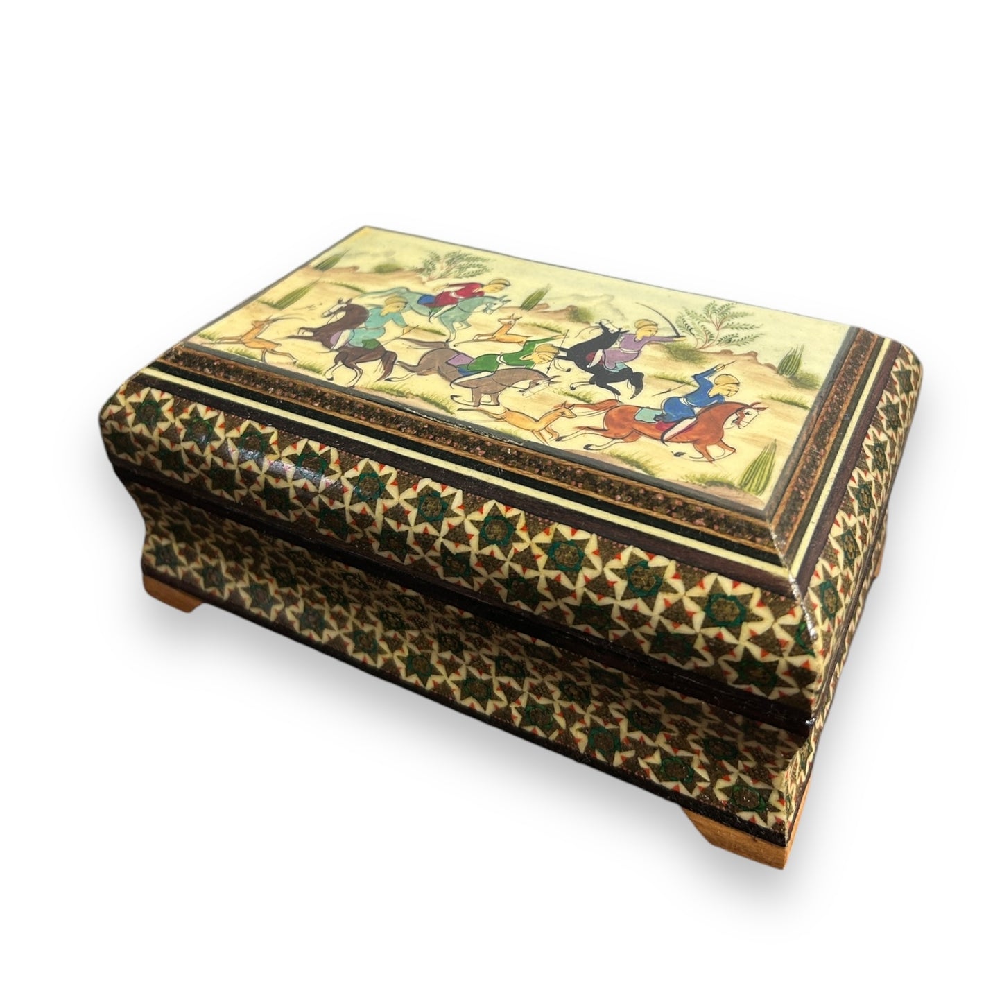 Vintage 1960s Persian Khatam Mosaic Jewellery Box