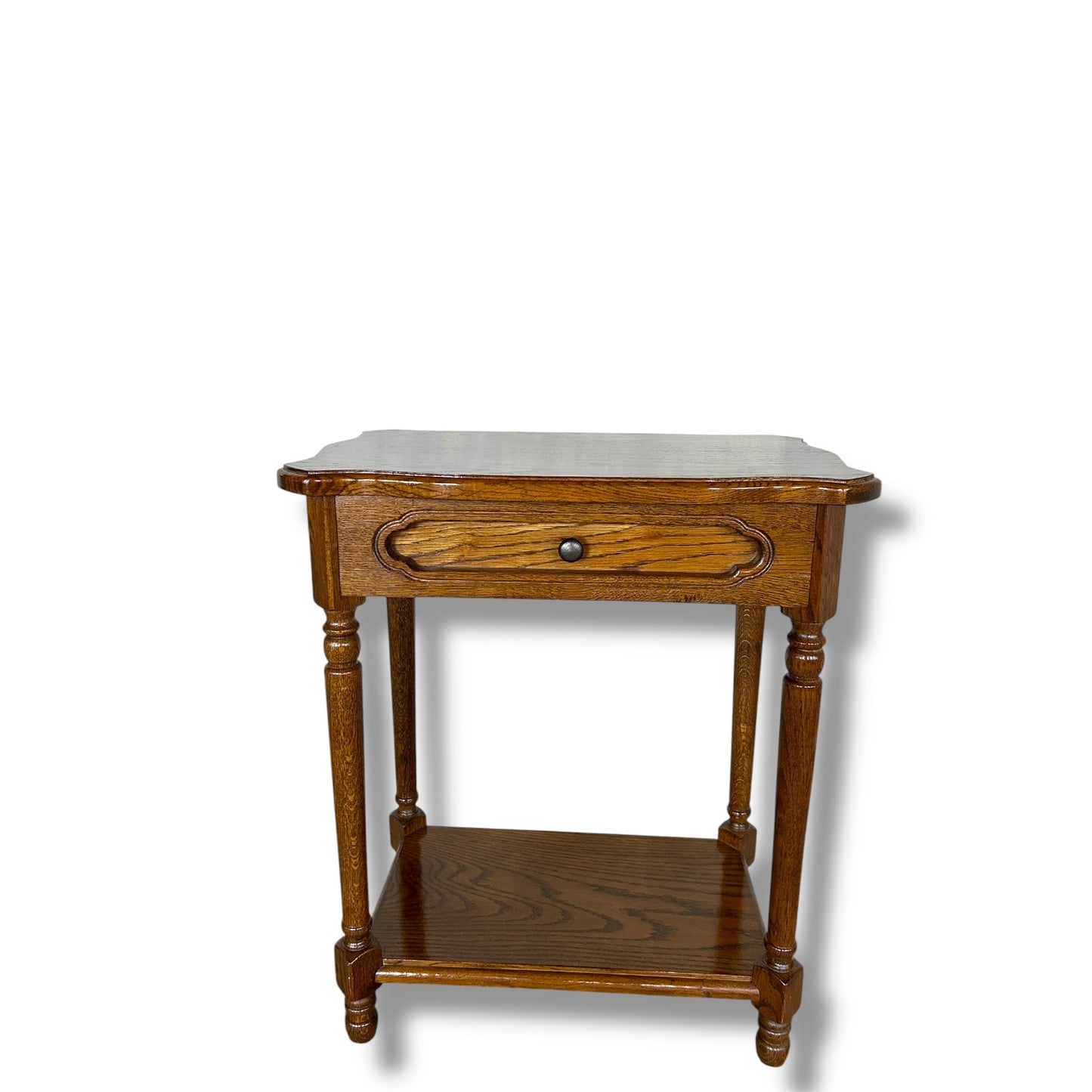 Antique Oak Arts & Crafts Bedside Table – Solid Wood Side Cabinet with Timeless Character