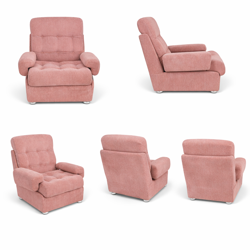 Mid-Century Dusty Pink Modular Sofa Armchair by Heals