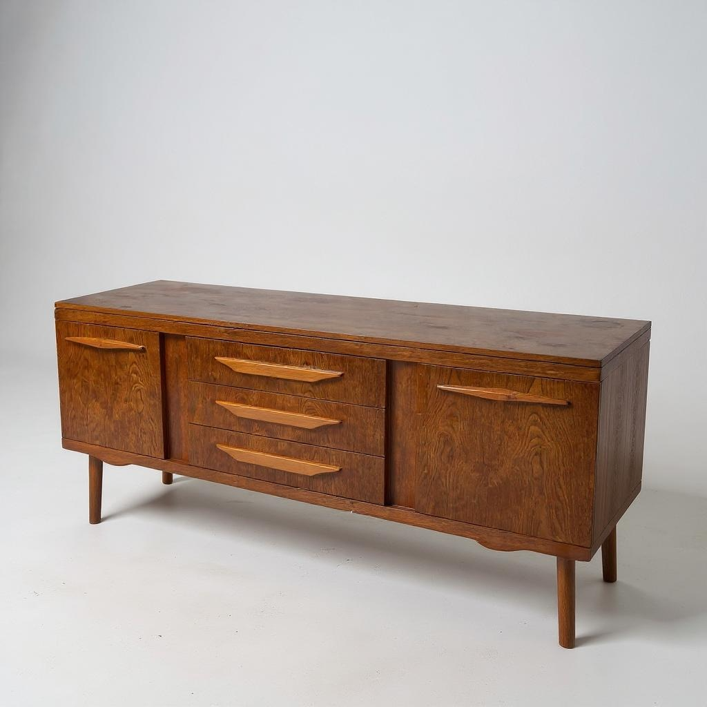 Mid Century Modern Teak Sideboard – Elliot’s of Newbury Credenza | Vintage MCM Storage Cabinet | Retro Danish Style Furniture