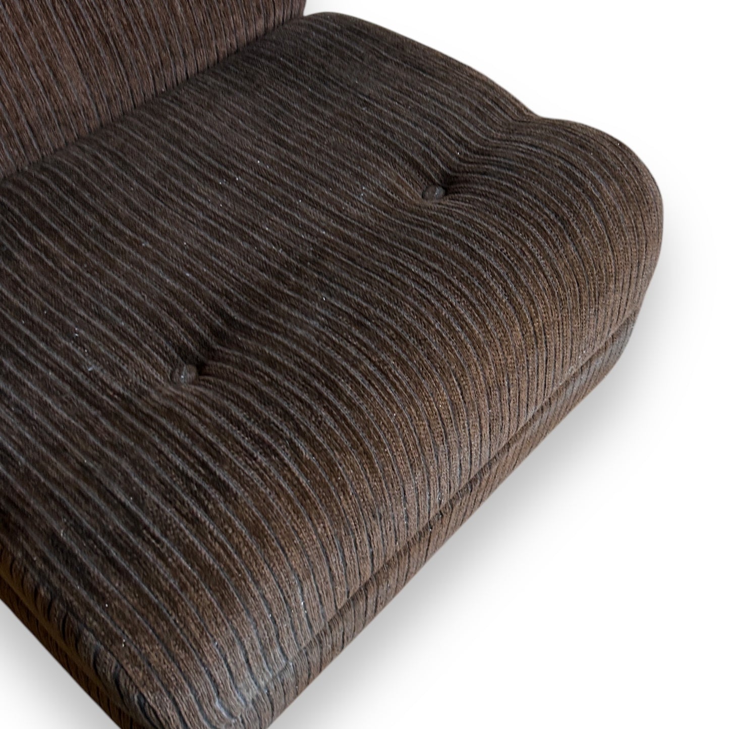 Mid Century Chocolate Brown Corduroy Modular Armchair