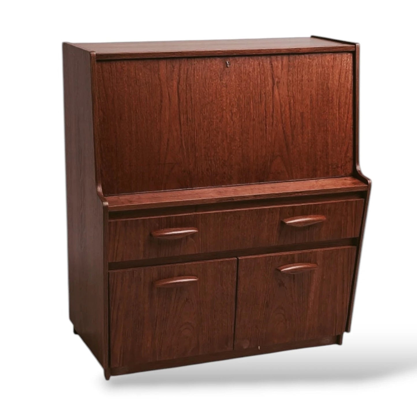 Mid Century Teak Austinsuite Bureau Desk with Matching Armchair — view 8