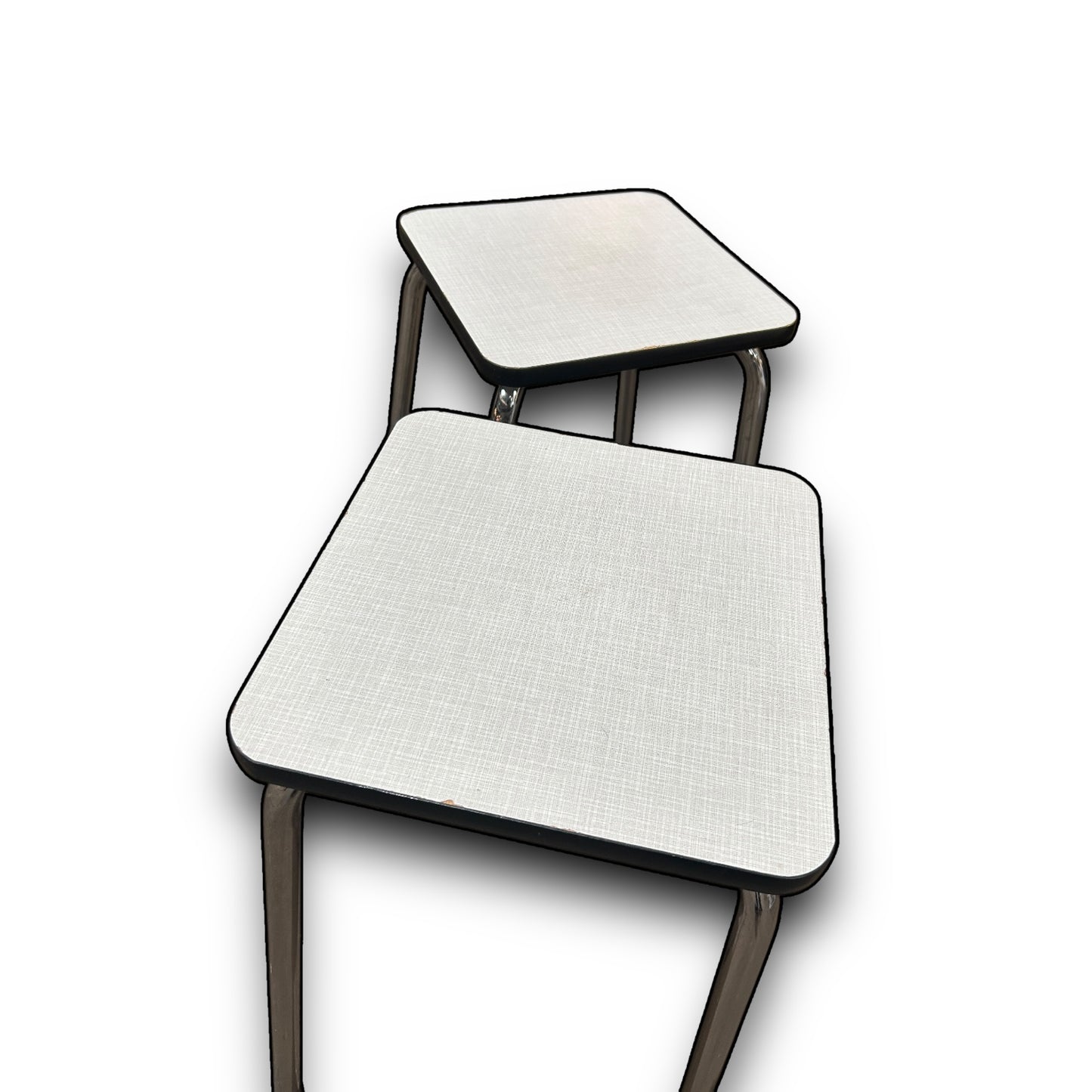 Mid Century White Formica Bar Stools
