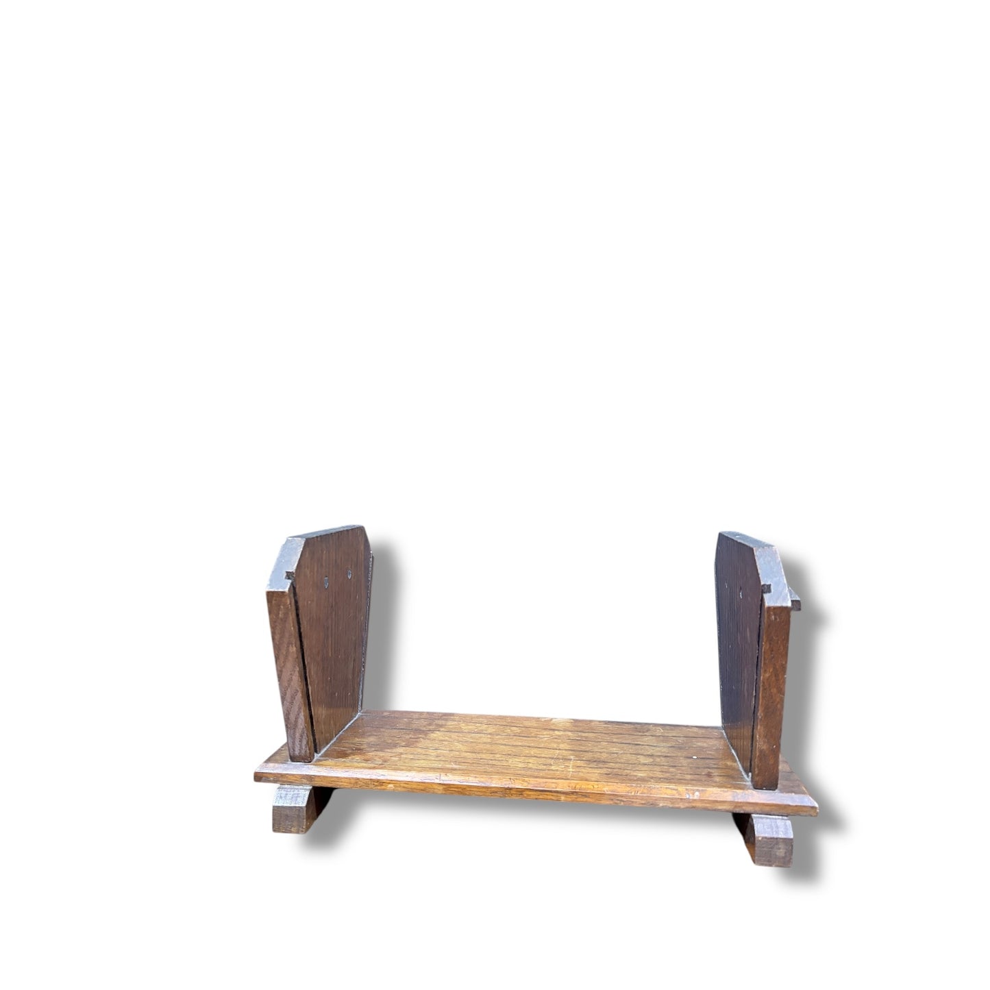 Arts & Crafts Solid Oak Book Trough | Antique Wooden Book Stand & Display — view 8