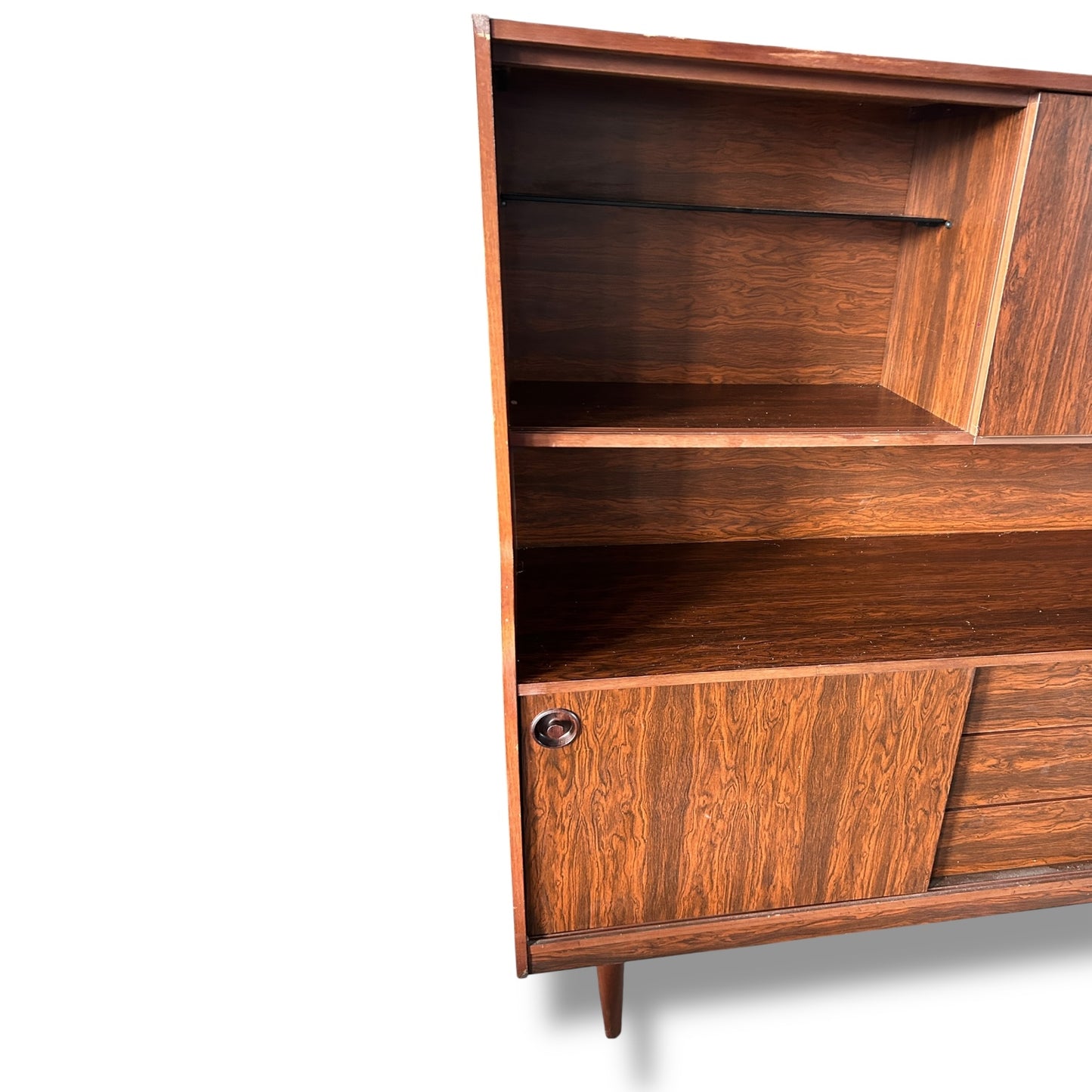 Mid Century Modern Rosewood High Sideboard Drinks Cabinet by Schreiber