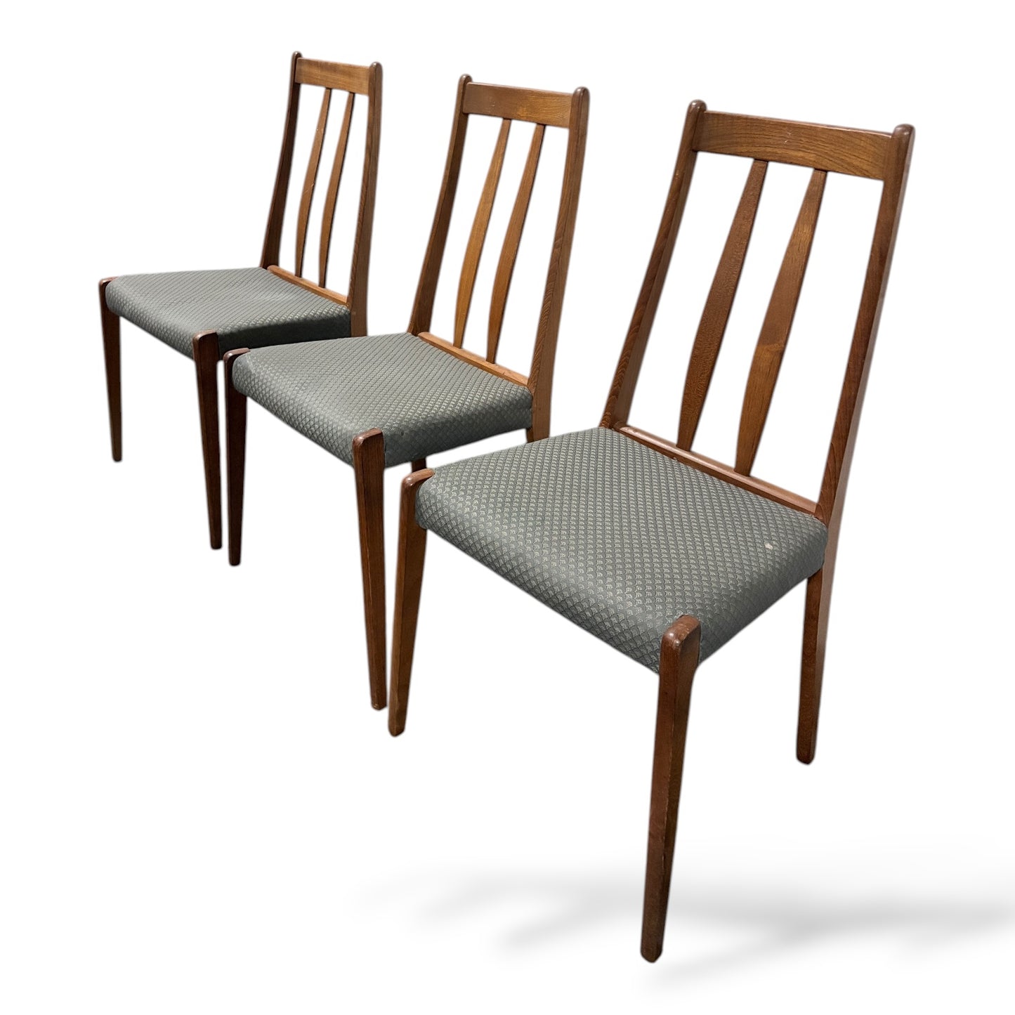 Set of 3 Danish Teak Dining Chairs by Drylund | Mid Century Modern Dining Chairs