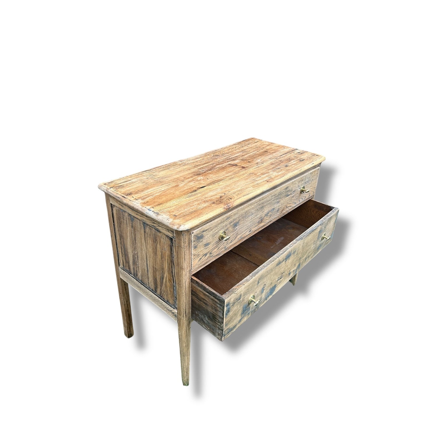 1930s French Pine Chest of Drawers – Distressed & Stripped Antique Commode | Rustic Farmhouse Storage
