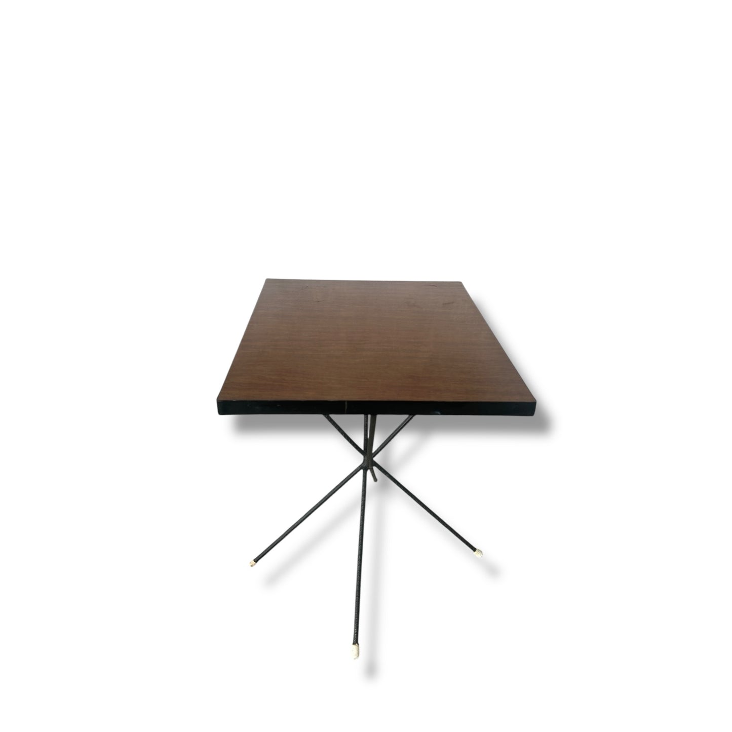 Mid Century Modern Walnut Formica Space Age Side Table