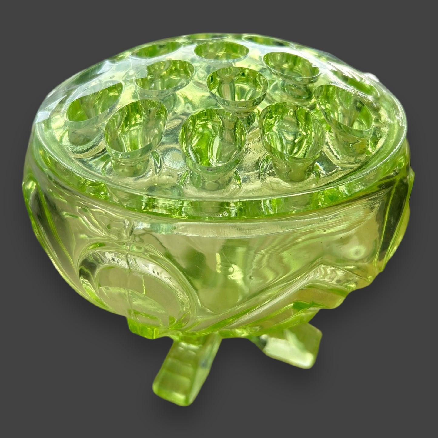 Art Deco Uranium Glass Pedestal Vase